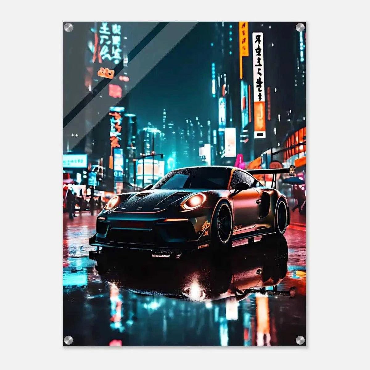 SimpleCanvas Wandbild GT3 RS - Auto Leinwandbild, Wandbild GT3, Sportwagen, Auto Wallpaper