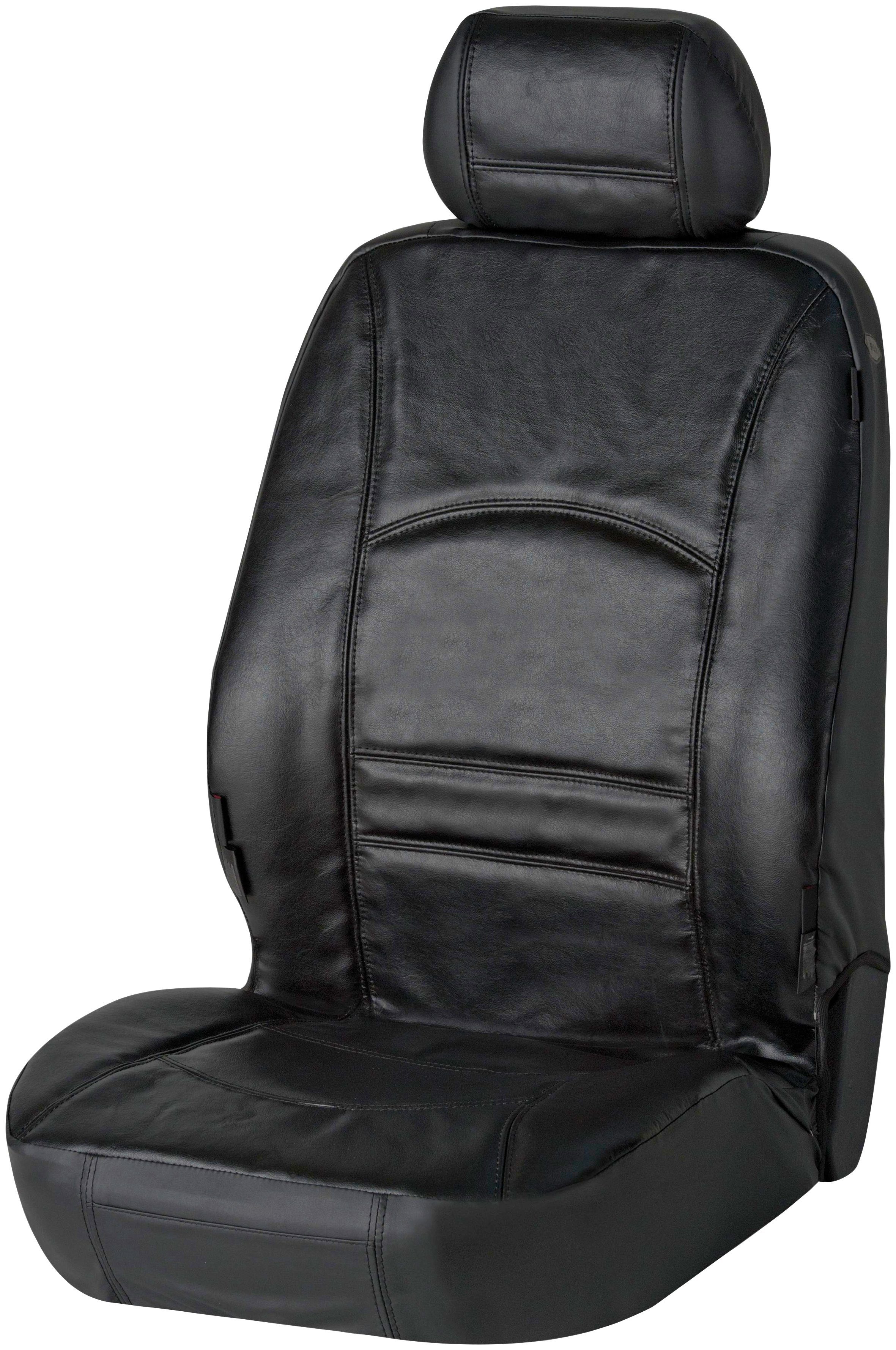 WALSER Autositzbezug Ranger Rindsleder schwarz, aus Sitzfläche 1-tlg