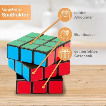 Flanacom Lernspielzeug Premium Zauberwürfel - Magic Cube - Brainteaser (12-er Set), Mini Speedcubes für unterwegs, robustes Geduldspiel