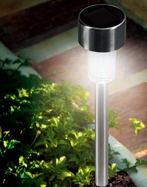 etc-shop LED Solarleuchte, LED-Leuchtmittel fest verbaut, Solarleuchten Erdspieß Solarlampen Set Garten