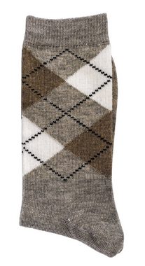 TippTexx 24 Norwegersocken 6 Paar warme Socken mit Wolle (Alpaka) Karo Dessin für Damen & Herren