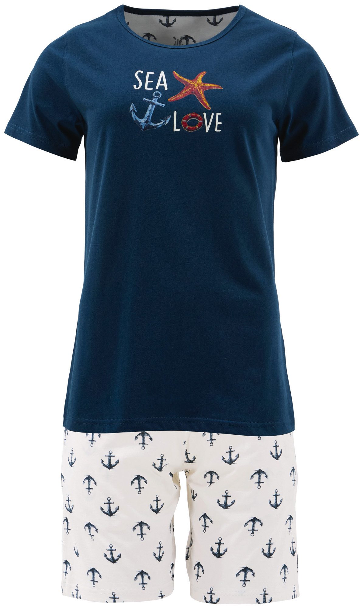 Erwin Müller Pyjama Damen-Shorty Single-Jersey gemustert