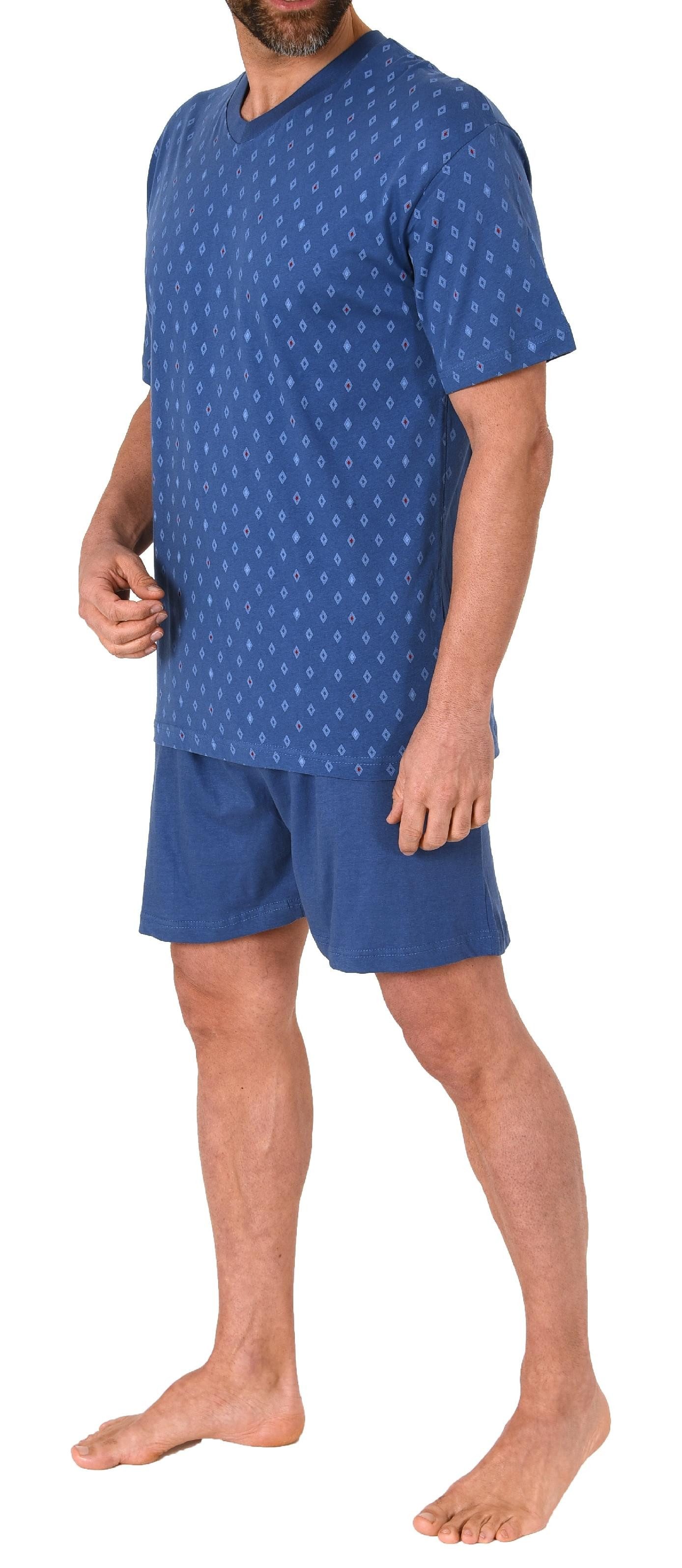 Normann Pyjama Herren Shorty Schlafanzug kurzarm mit V-Hals – 181 001