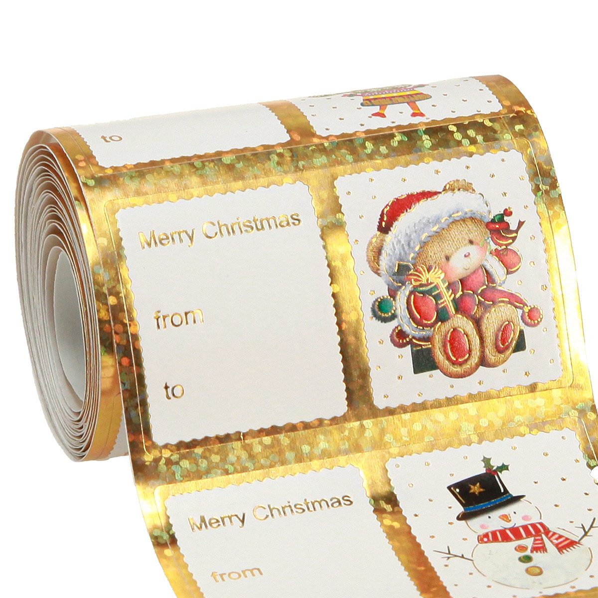 Kaemingk Grußkarten Weihnachtliche Geschenkaufkleber mit Motiven für Dekoration, 60 Stück
