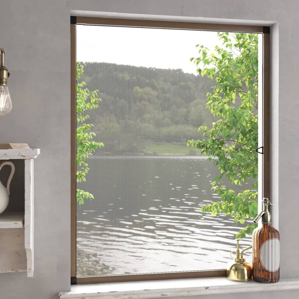 vidaXL Insektenschutz-Vorhang Insektenschutz für Fenster Braun 100x120 cm