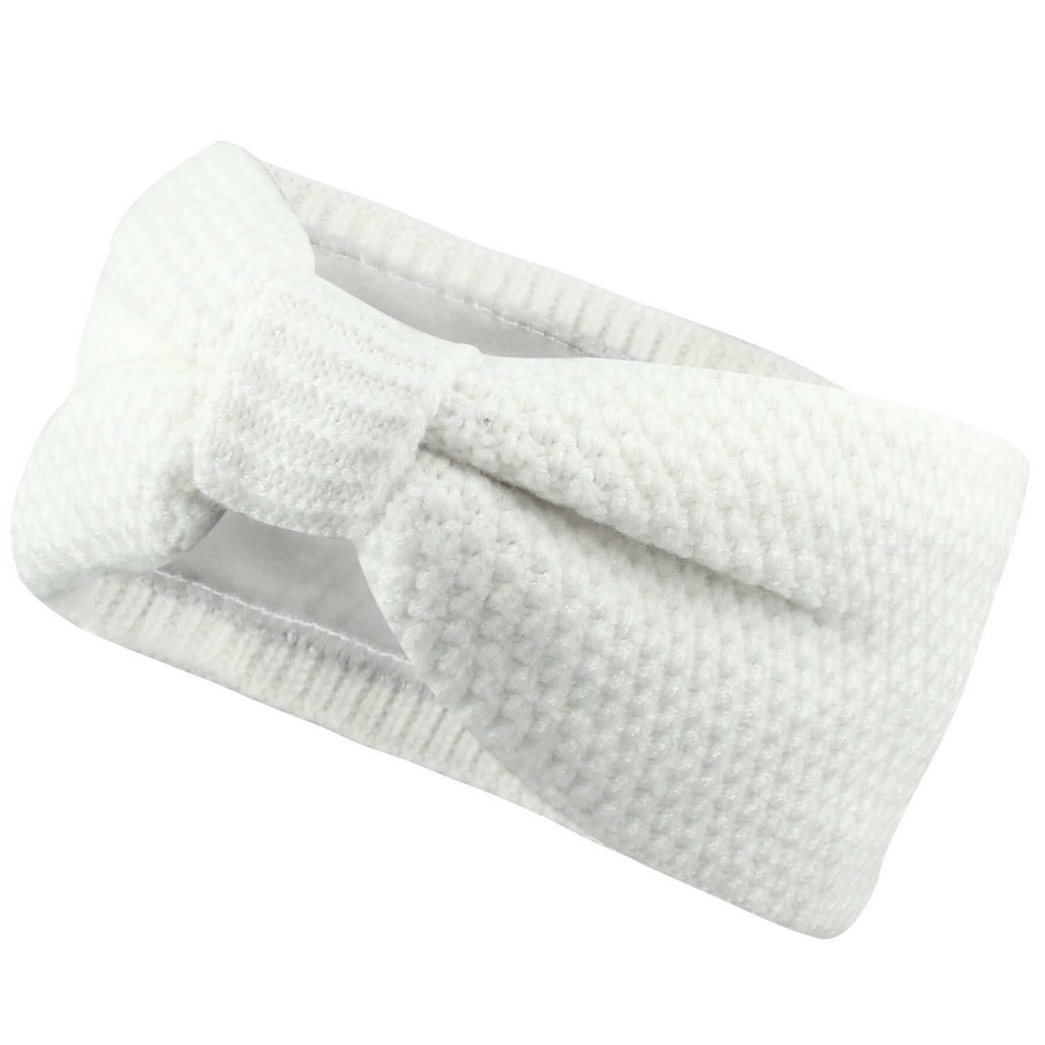 Frentree Stirnband Gefüttertes Haarband, Ohrenwärmer für Damen und Mädchen, Strickmuster mit Schleife und weichem Fleece Innenfutter