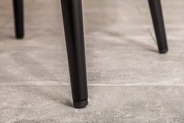 riess-ambiente Polsterstuhl TURIN vintage taupe / schwarz (Einzelartikel, 1 St), Esszimmer · Microfaser · Metall · mit Armlehne · Retro Design