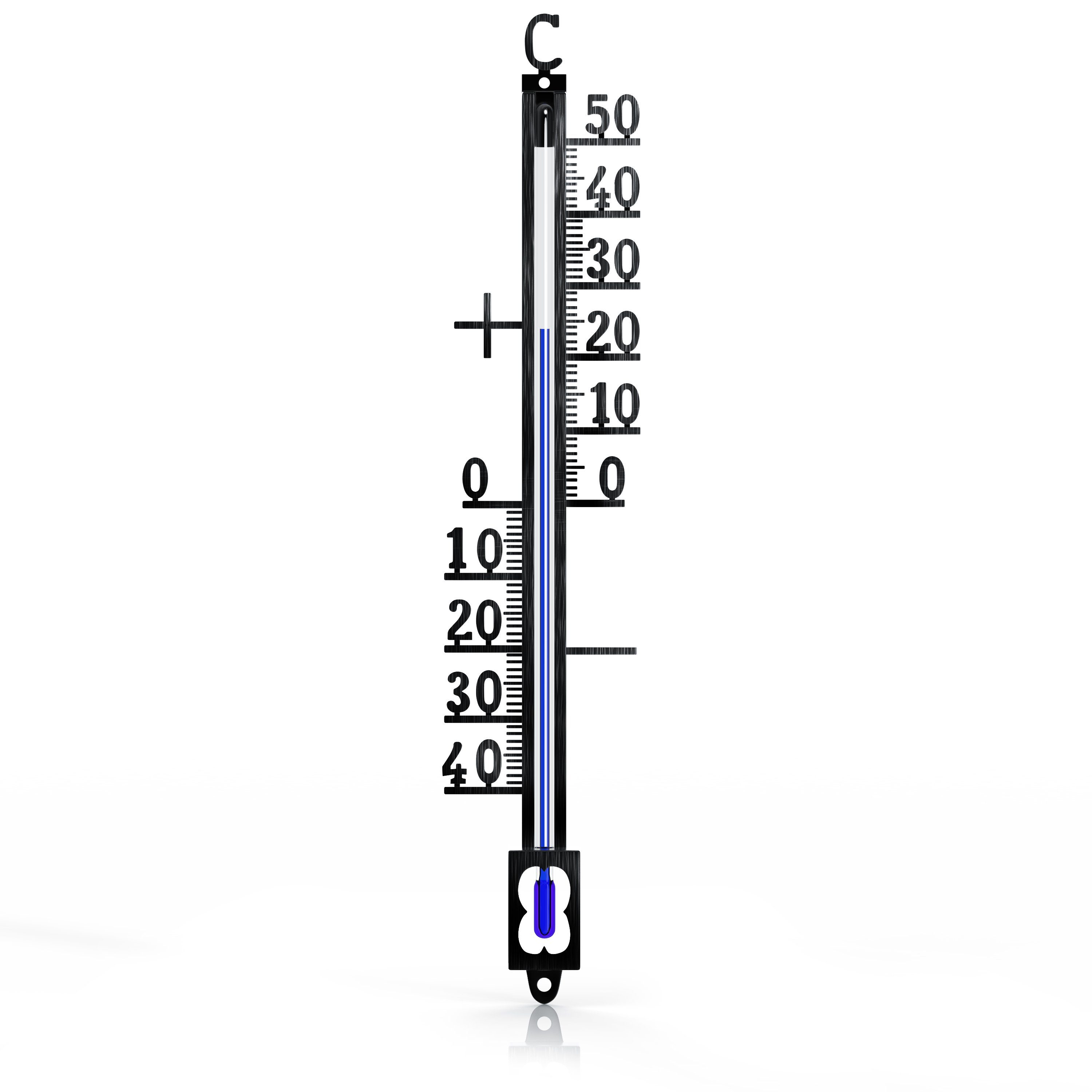 BEARWARE Analoges Thermometer aus Metall, Außenthermometer wetterfest Außenwetterstation (Montagematerial, Messbereich -40° bis +50° C – klassisches Design, für Garten & Balkon)