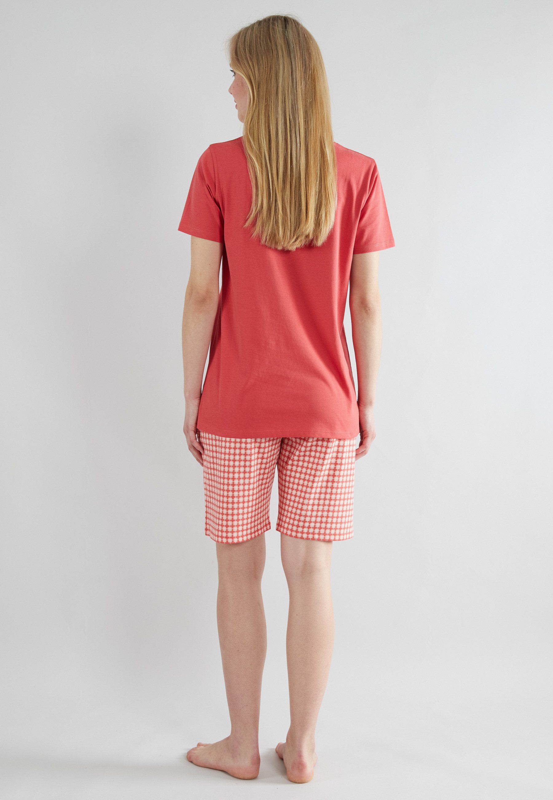 GÖTZBURG Shorty GÖTZBURG Damen Shorty rot kariert (1 tlg)