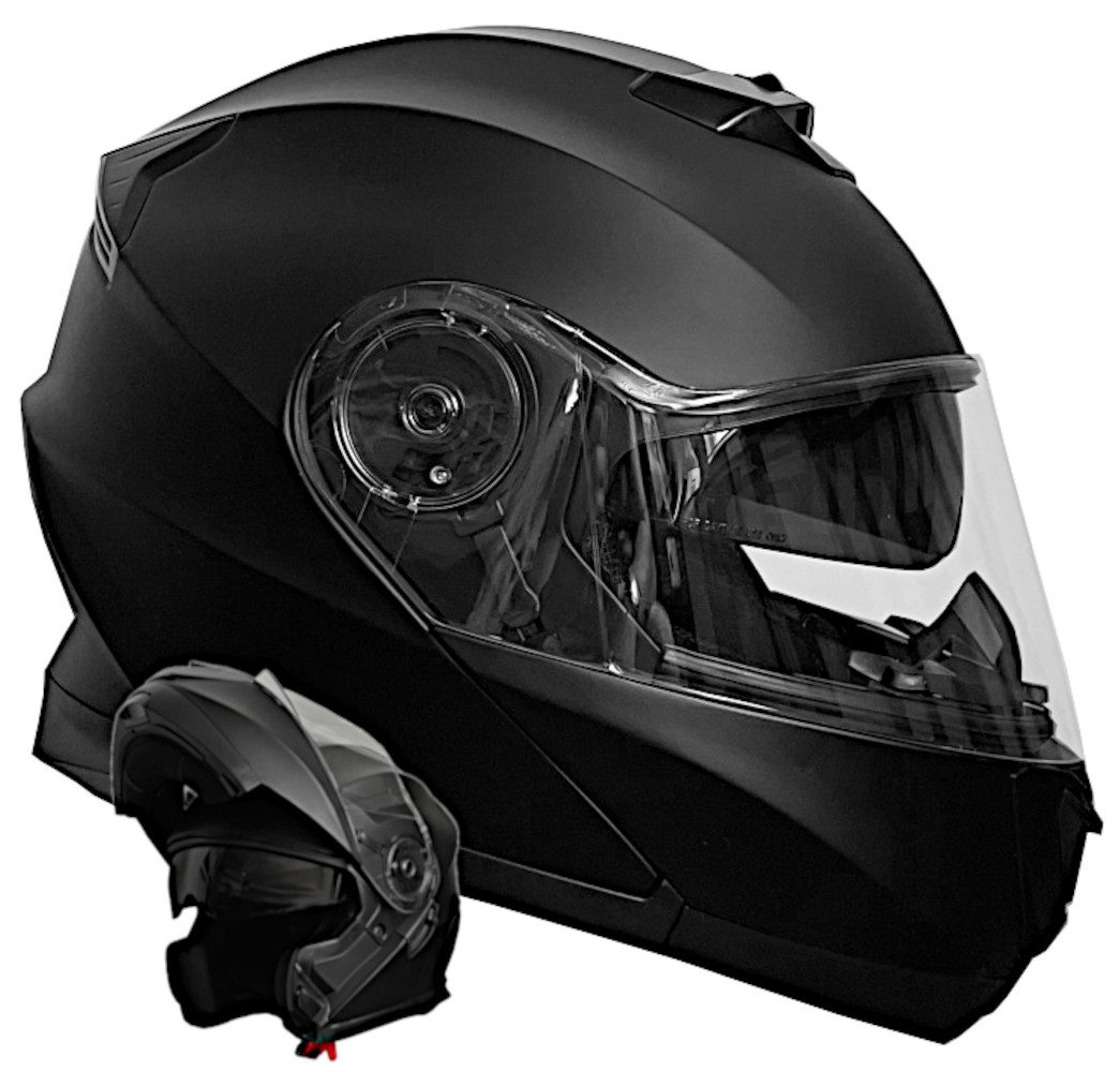 RALLOX Helmets Motorradhelm Klapphelm 160 matt schwarz Helm Rollerhelm XL