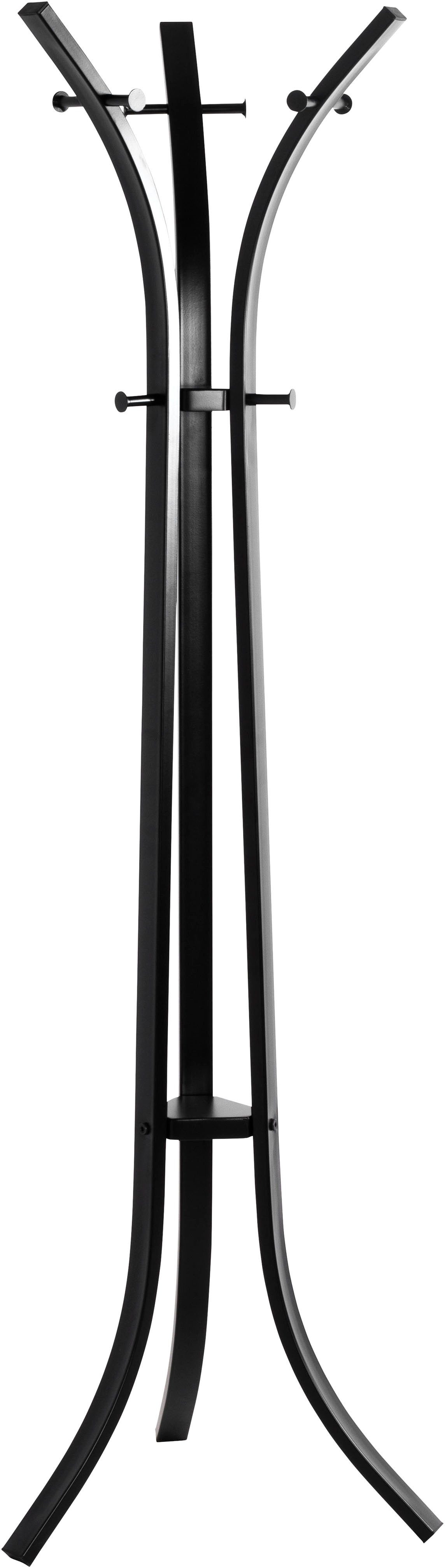 HAKU Garderobenständer Kleiderständer, Standgarderobe, freiform - aus Metall Schwarz - Ø/H 45/177 cm