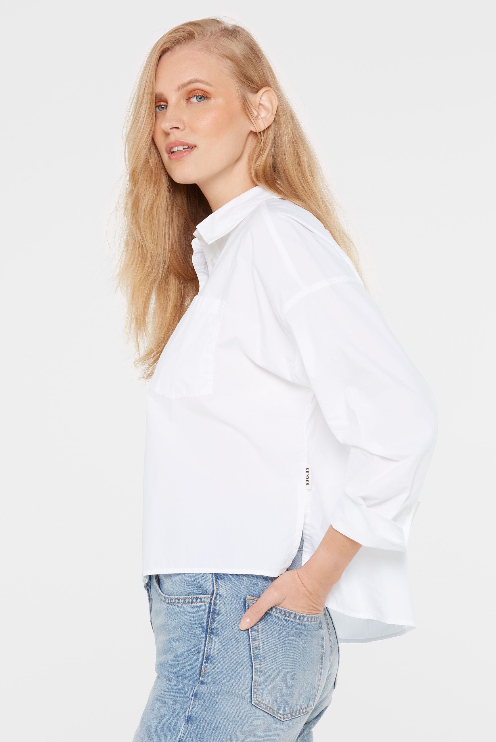 SENSES.THE LABEL Langarmbluse mit Seitenschlitze