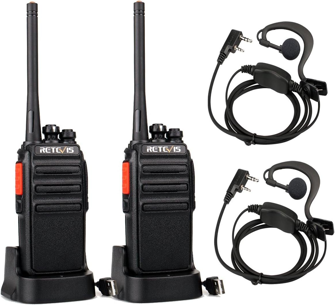 Retevis Walkie Talkie RT24 Walkie Talkie Rugged, Freisprecheinrichtung mit Headset (Paar)