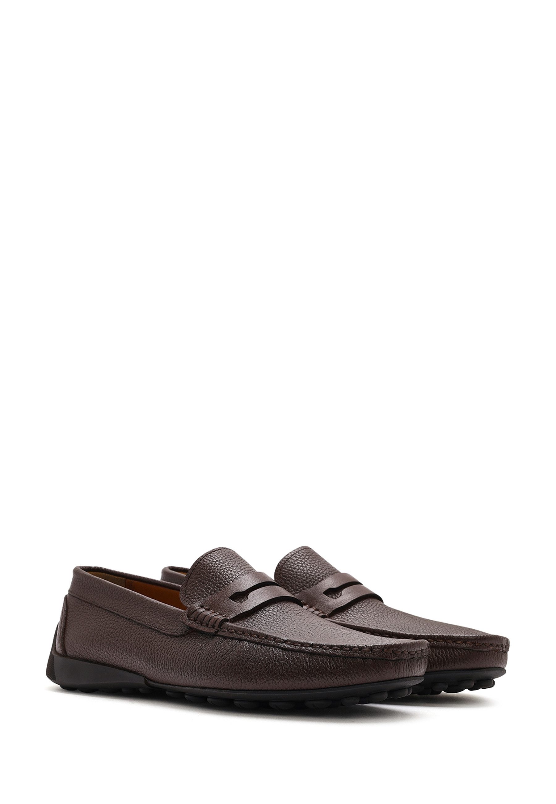 Derimod Lässige Loafer aus Leder Loafer Echtes Leder, Lederfutter, Gummisohle, Slipper-Design, Genarbte Textur