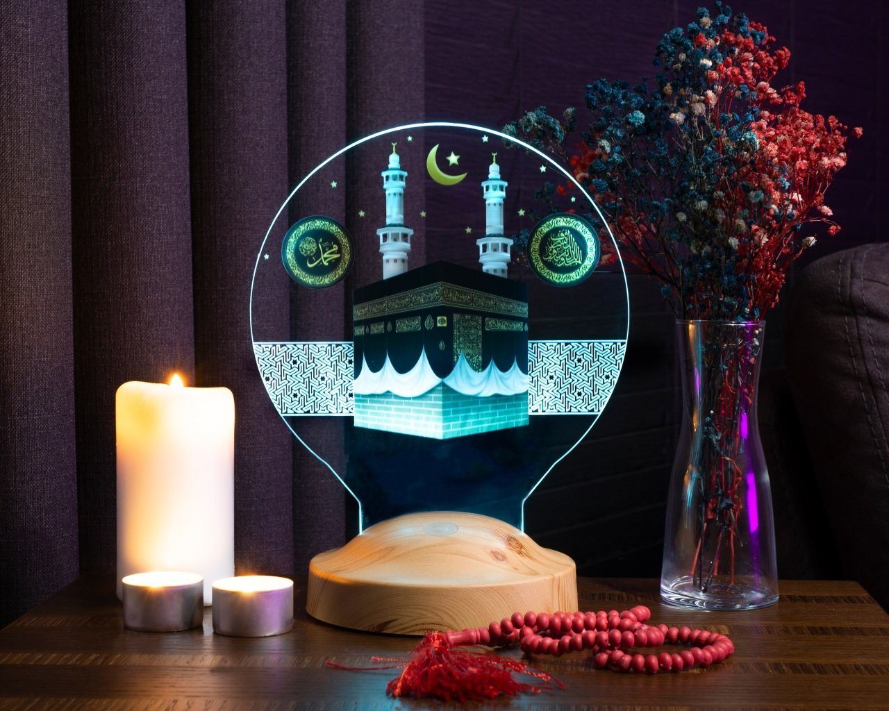 Geschenkelampe LED Nachttischlampe Kaaba Nachtlicht Islamische Deko Geschen günstig online kaufen