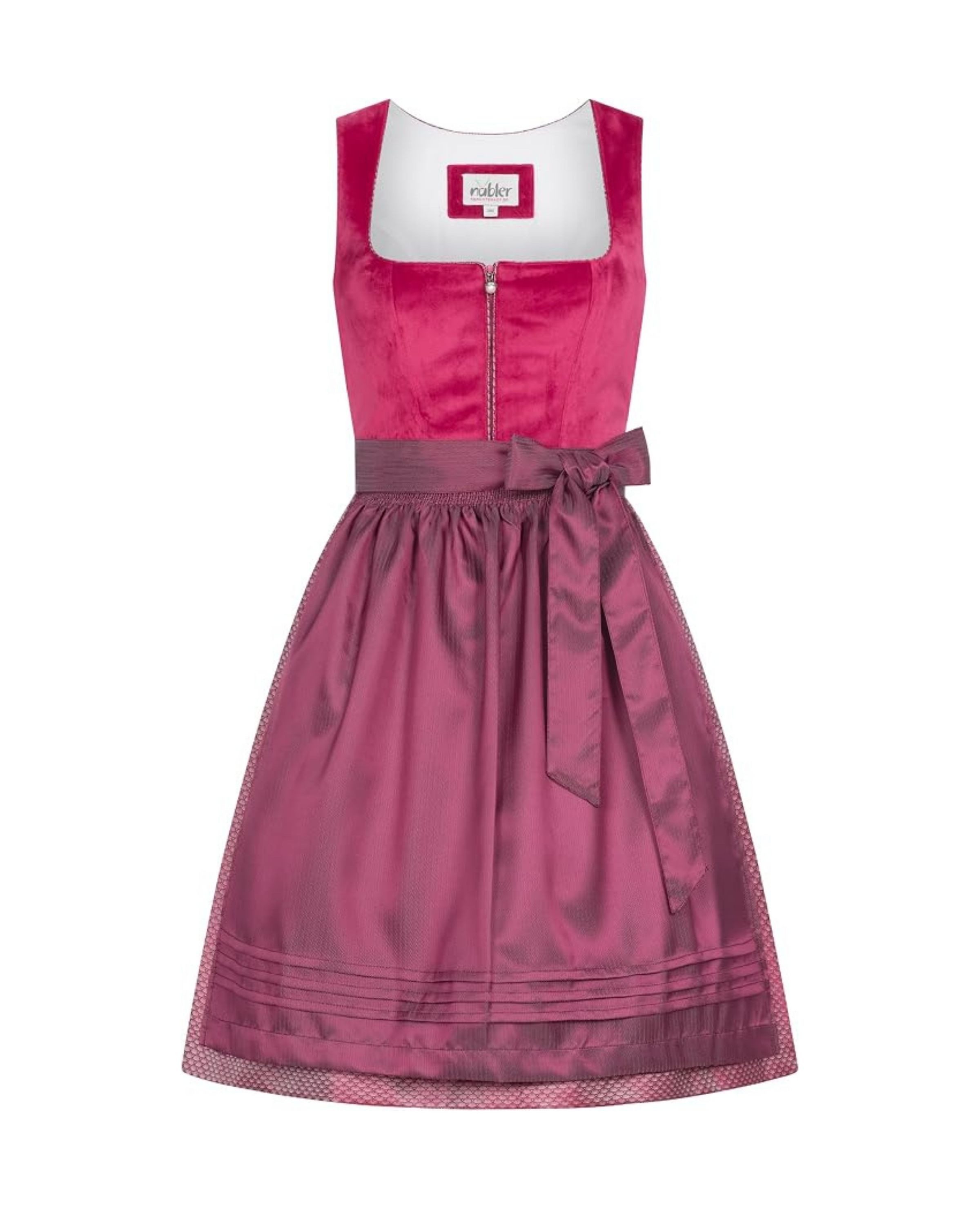 Nübler Trachtenkleid Midi Dirndl Scilla in Fuchsia von Nübler - Rocklänge 60 cm