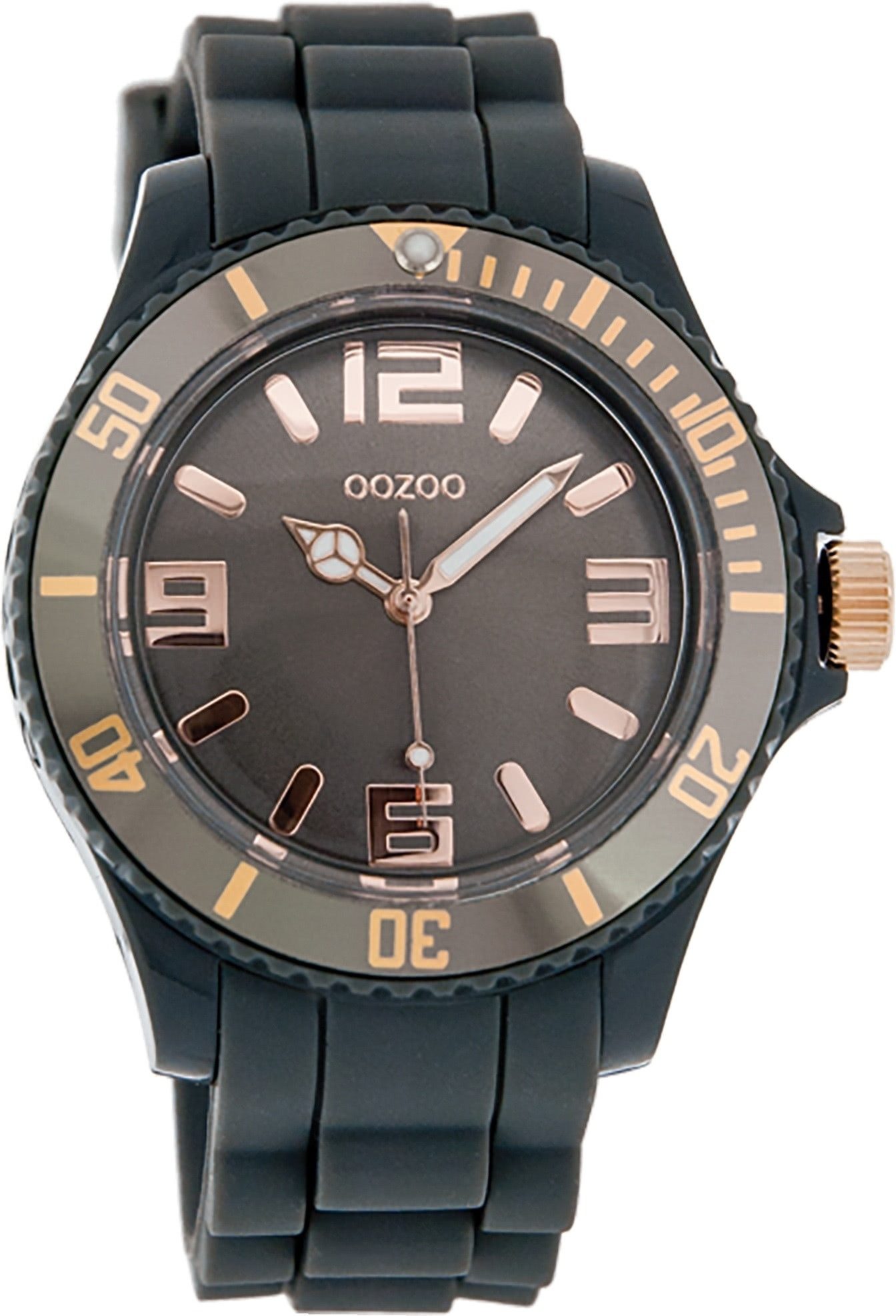 OOZOO Quarzuhr Oozoo Unisex Armbanduhr Vintage Series, (Analoguhr), Damen, Herrenuhr rund, groß (ca. 43mm) Silikonarmband, Fashion-Style