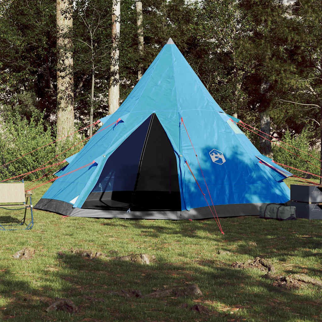 vidaXL Tipi-Zelt Tipi-Campingzelt 4 Personen Blau Wasserdicht, Personen: 4 (1 tlg)