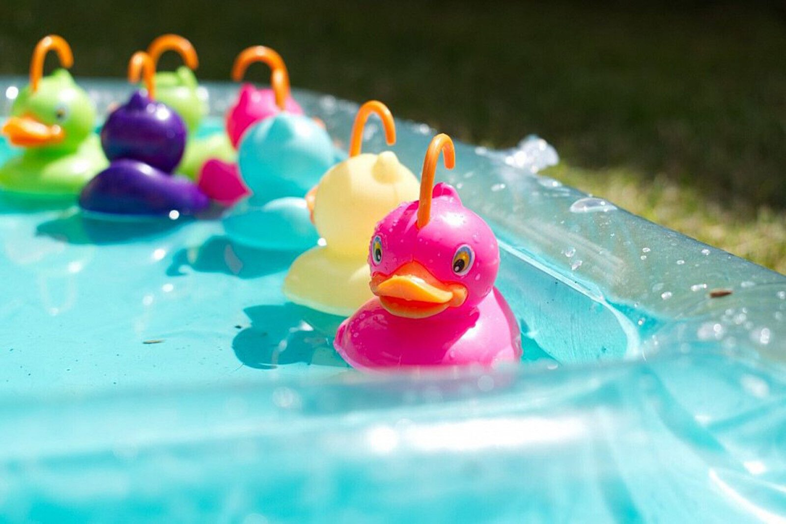 Koopman Spielzeug-Gartenset Entenangeln Pool + 10 Enten Bunt, (set, 1-tlg., 1), 2 Angeln, Kindergeburtstag, 10 Enten, Kinderspielzeug