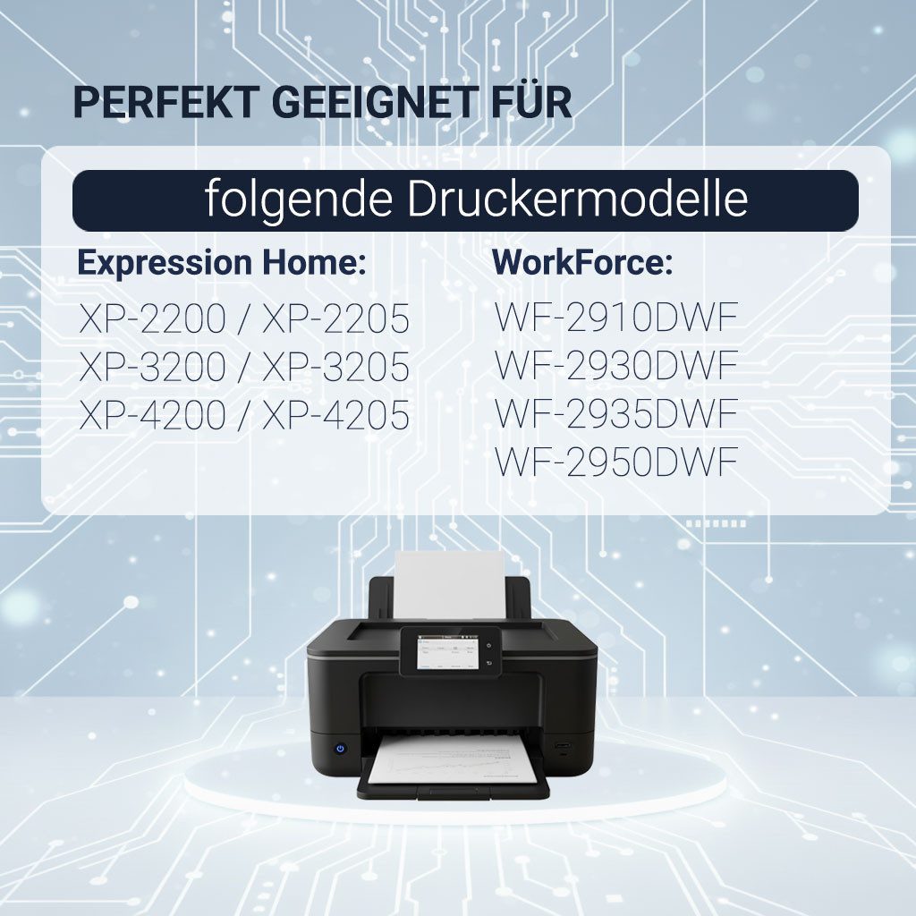 Druckerparadies 5er Multipack für Epson 604XL Tintenpatronen Set Tintenpatrone (5-tlg., für XP3200 XP2205 XP3205 XP4200 XP4205 WF2910 WF2930 WF2935 WF2950)