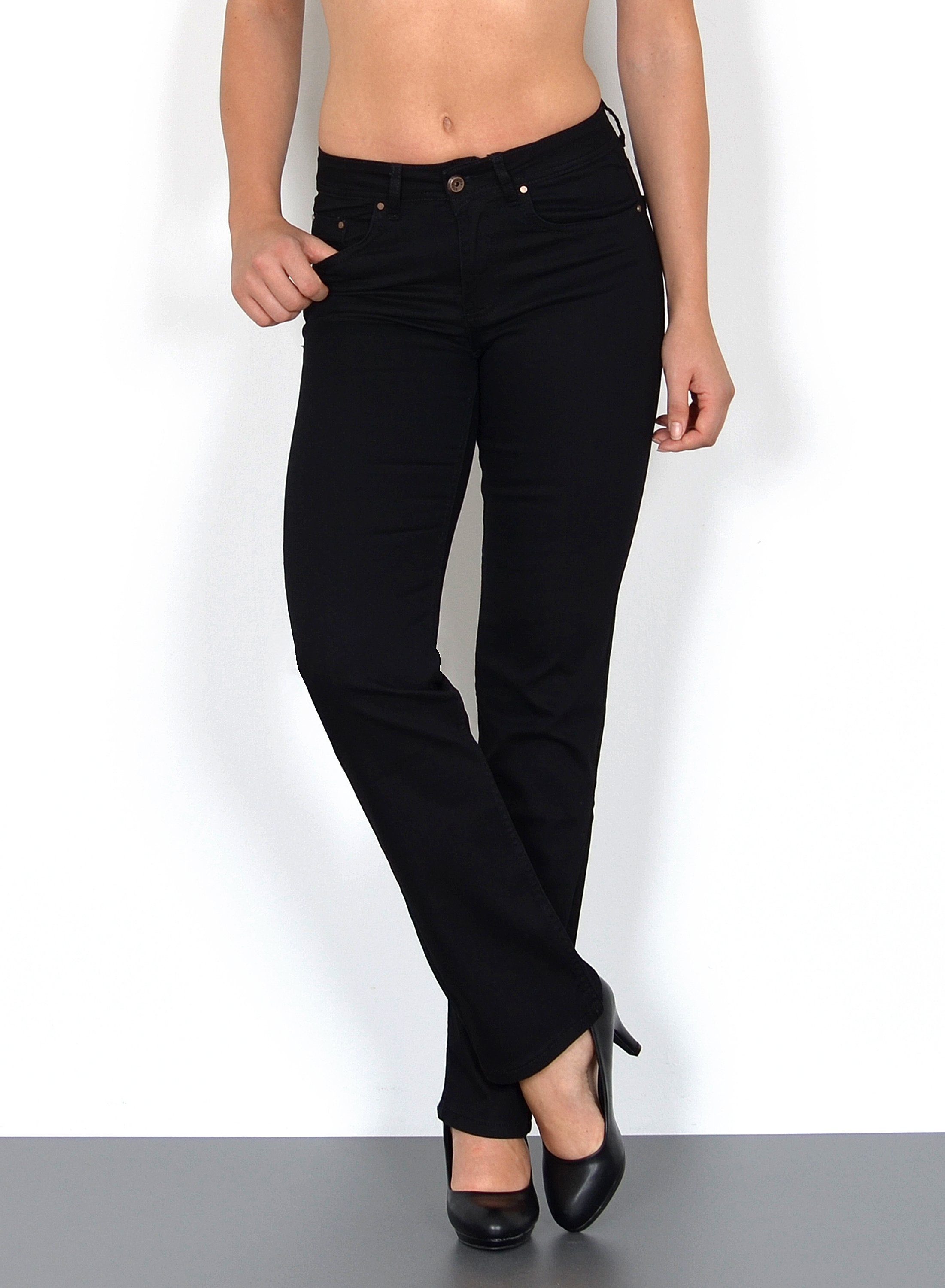 ESRA Straight-Jeans High Waist Straight Fit Jeans Damen Gerader Schnitt bis günstig online kaufen