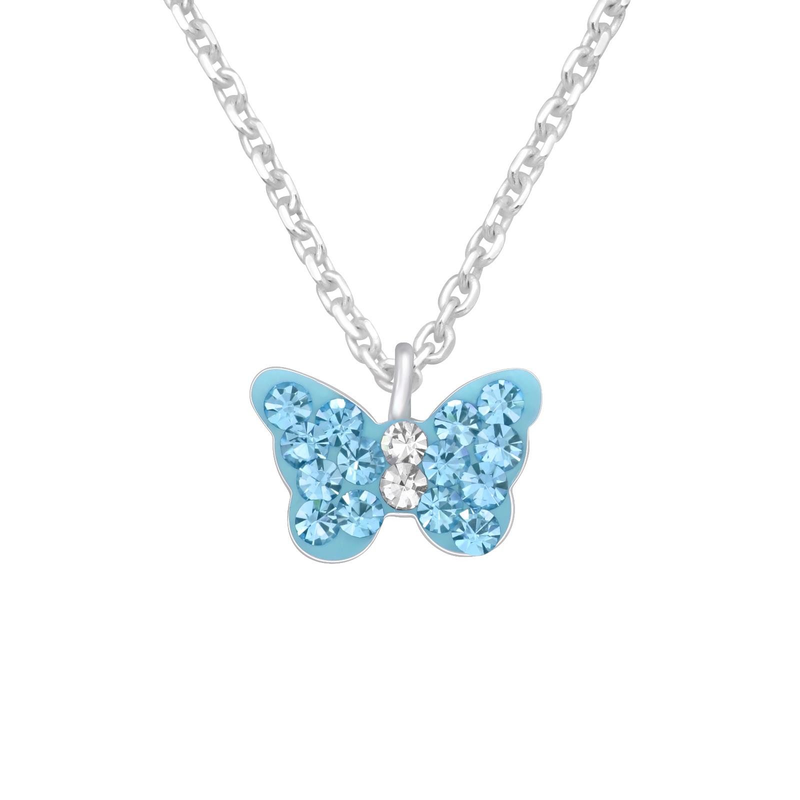 Monkimau Silberkette Schmetterling Kinder Halskette 925 Silber Geschenk, Hypoallergen