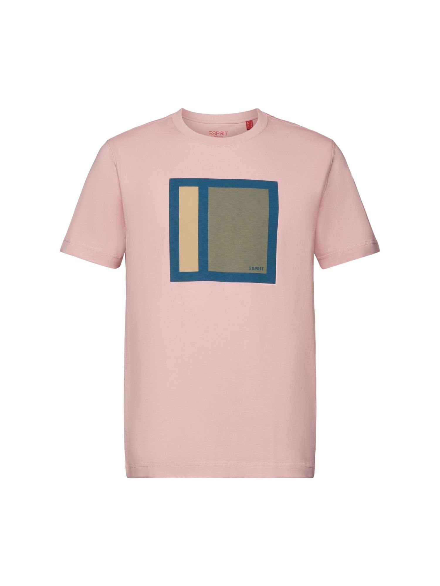 Esprit T-Shirt T-Shirt aus Baumwolljersey mit Grafikprint (1-tlg) OLD PINK