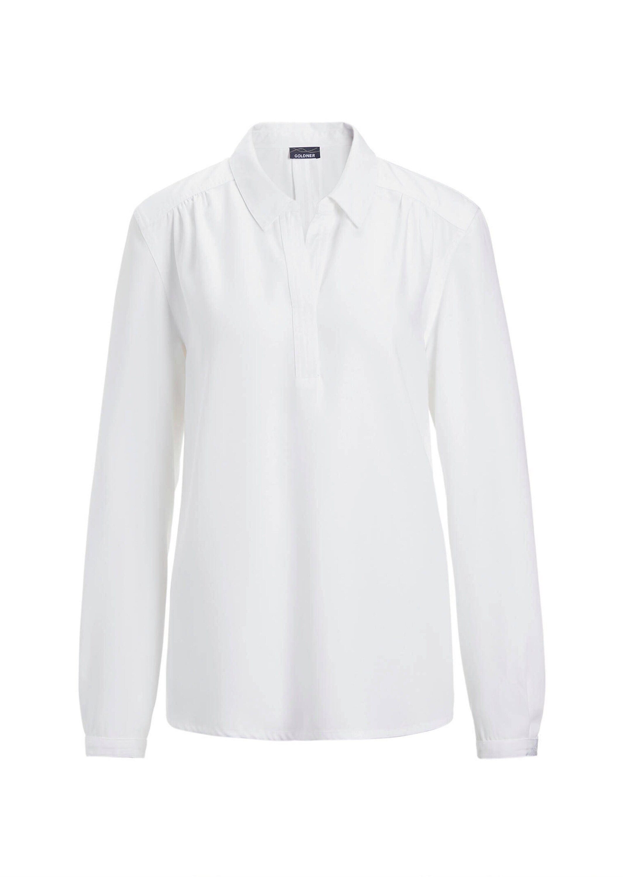 GOLDNER Hemdbluse Elegante Viskosebluse mit Hemdkragen Fließende, eng-anliegende Bluse mit klassischem Hemdkragen