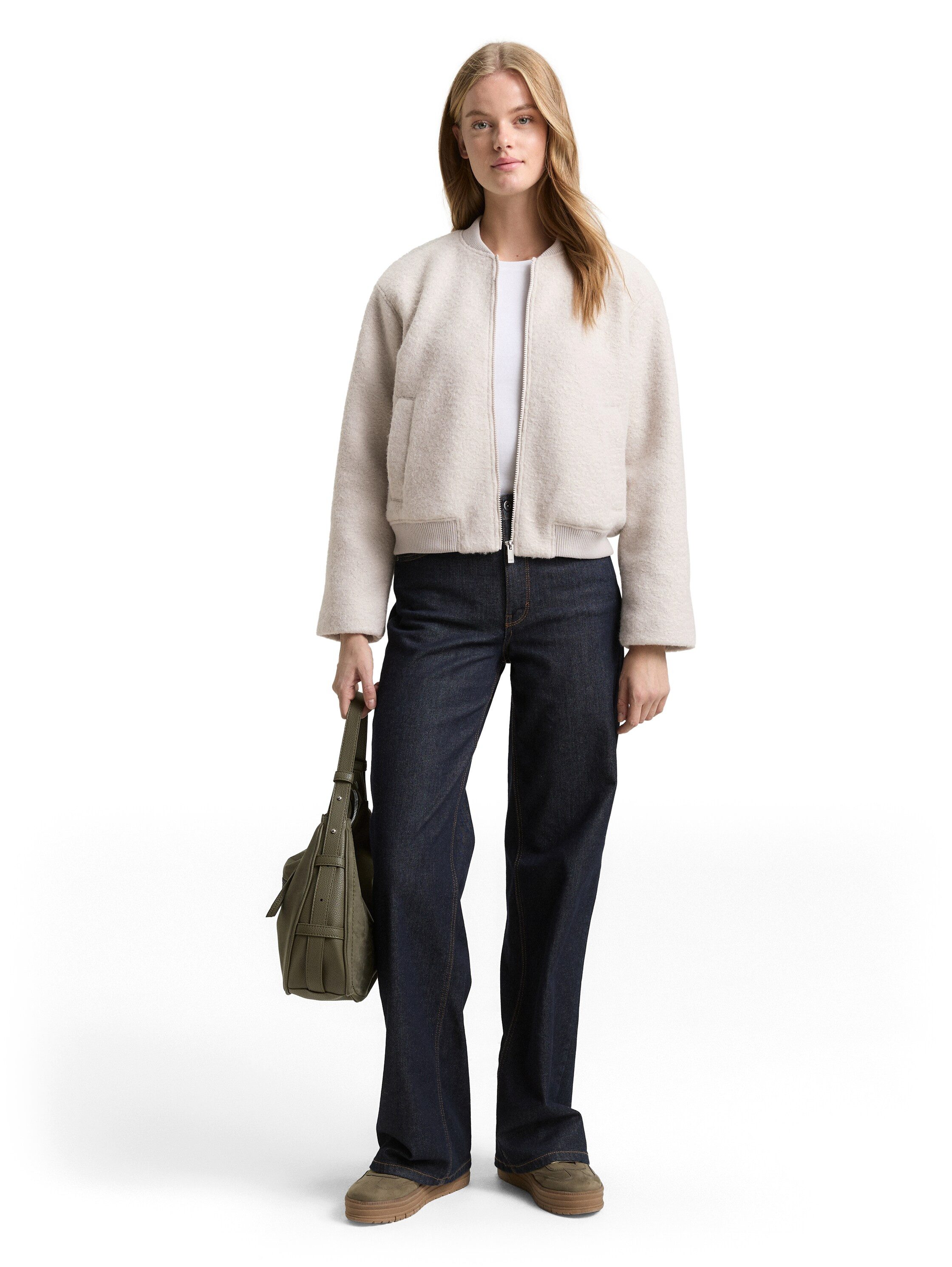 TOM TAILOR Denim Cabanjacke mit weichem Teddyfell-Fleece