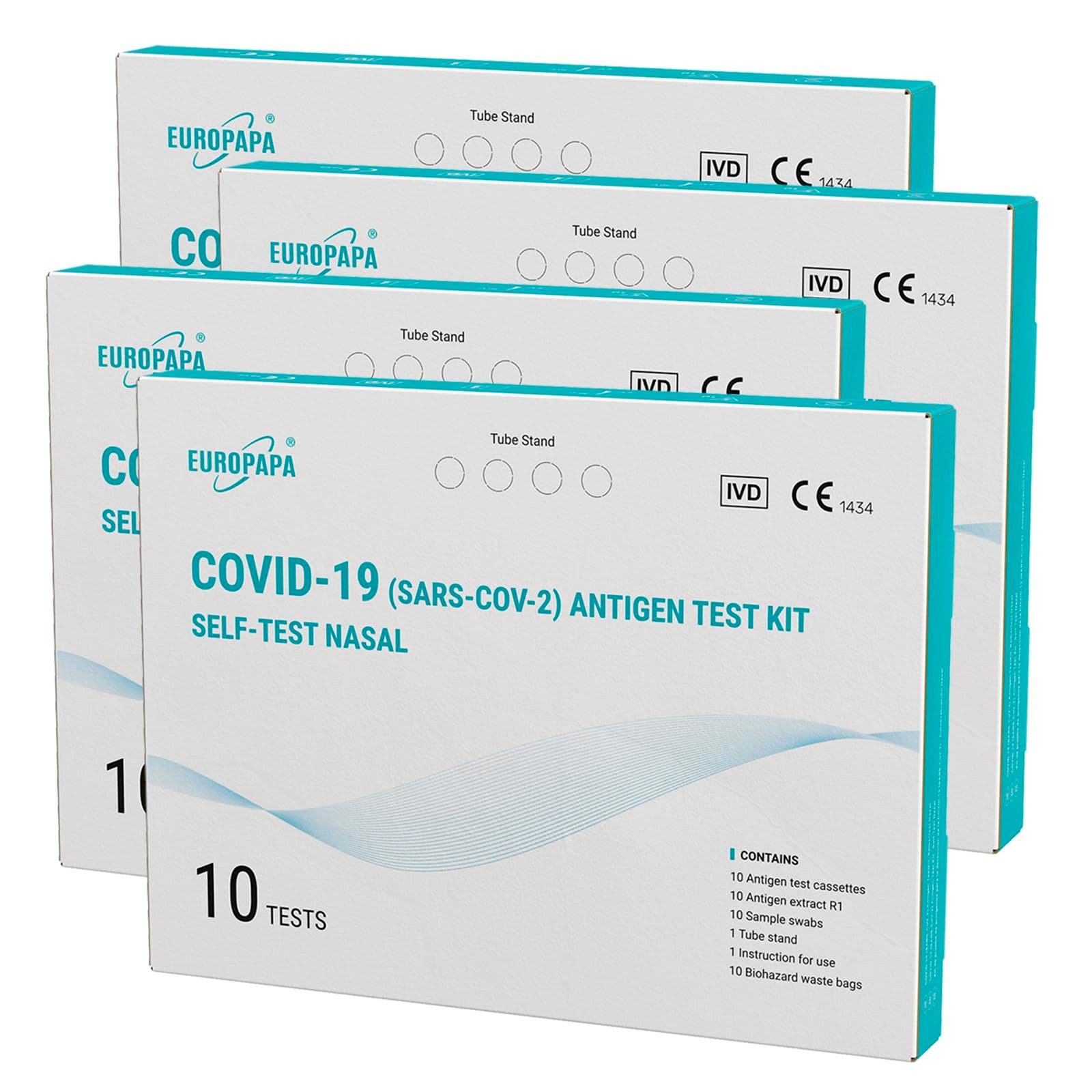 EUROPAPA Influenza-Schnelltest Erkältungstest 5x Test Nasali Nuove Varianti 2024, Schnelles Ergebnis, hohe Genauigkeit, einfache Handhabung, per Uso Domestico