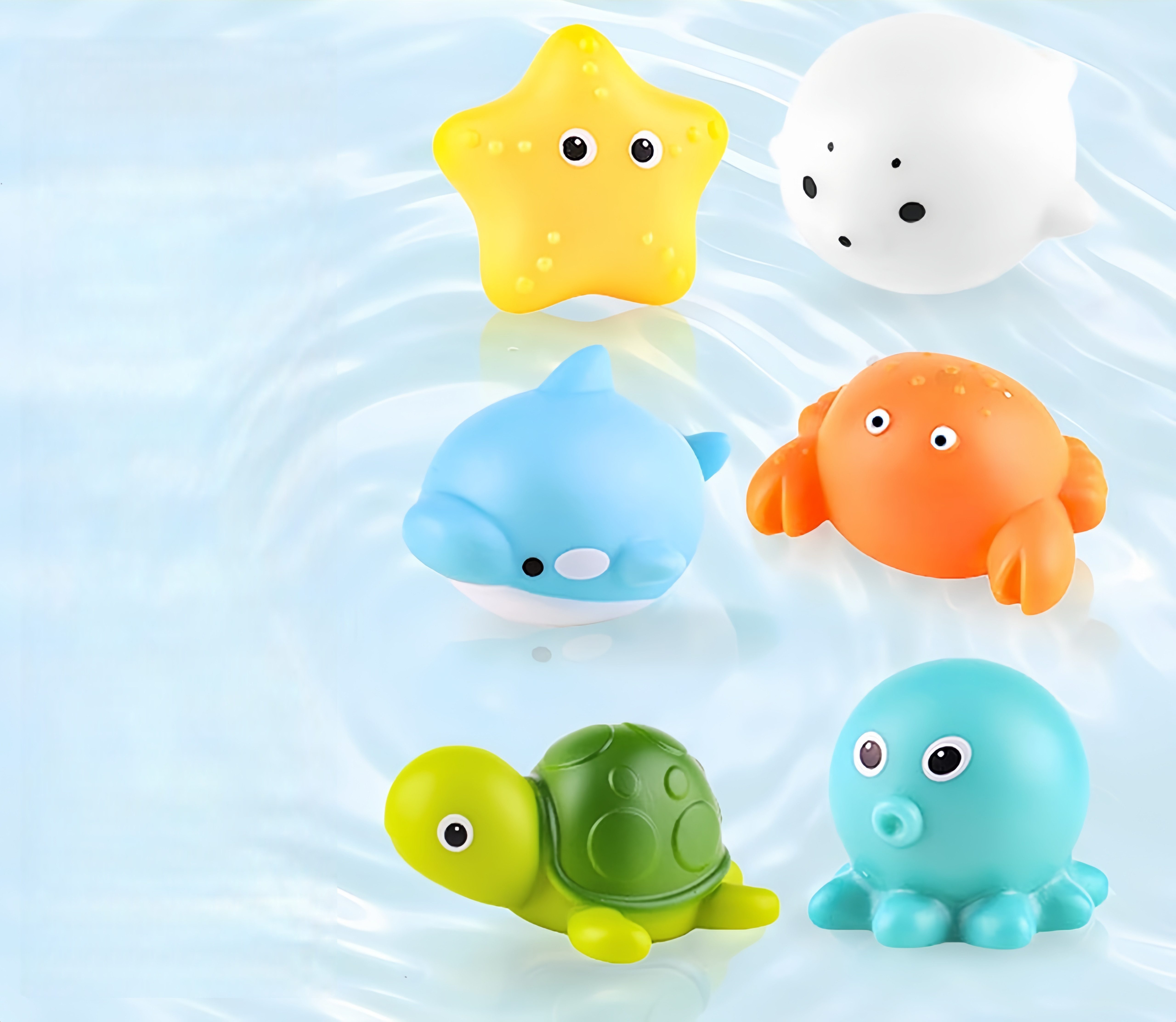 FOUORTUNATE-BEE Lernspielzeug 6-teiliges Badespielzeug-Set in Tierform (6-St), Wasserspielzeug für Kinder – ideal für Badewanne – Bild 4 von 5