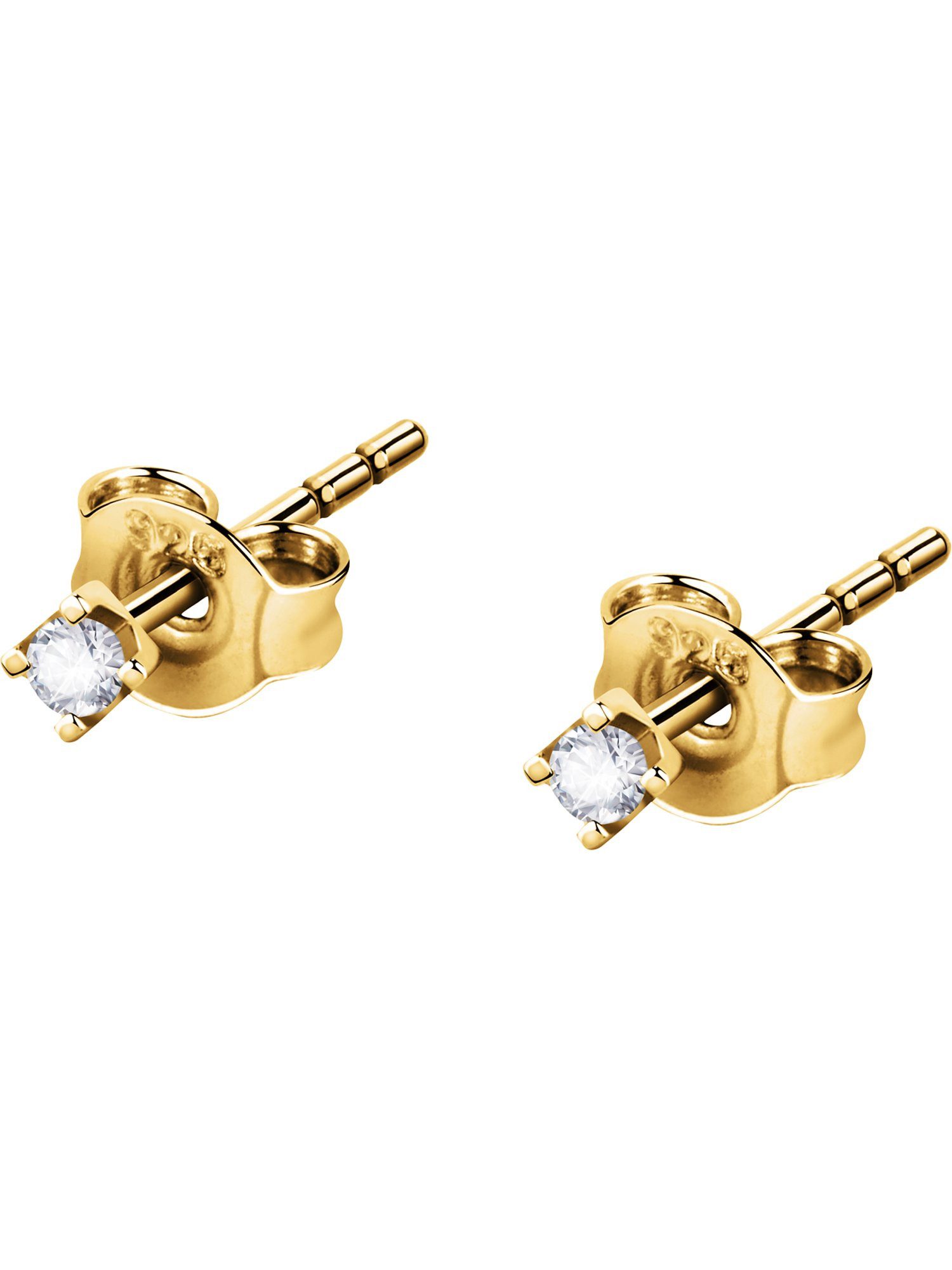 Paar Ohrstecker CHRIST Damen-Ohrstecker 375er Gelbgold Diamant