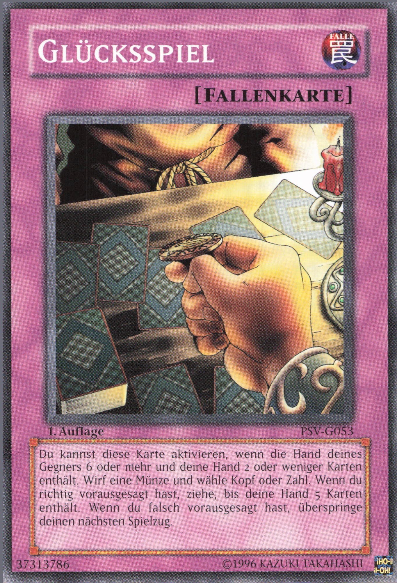 ReCollectibles Sammelkarte YuGiOh Karte Glücksspiel (V.1) deutsch, YuGiOh! Karte PSVDE053 Common
