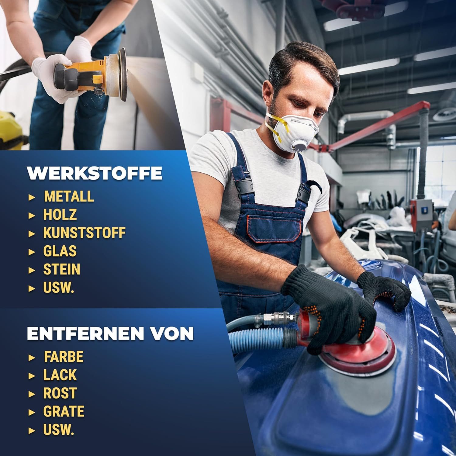 S&R Schleifpapier Klett, Set 125 mm, Meister, für Exzenterschleifer Ø 125 mm, (Set, 60 St., 10 x Körnungen P40, P60, P80, P120, P180, P240), besonders dichter Faser-Rückseite für zuverlässigen Halt