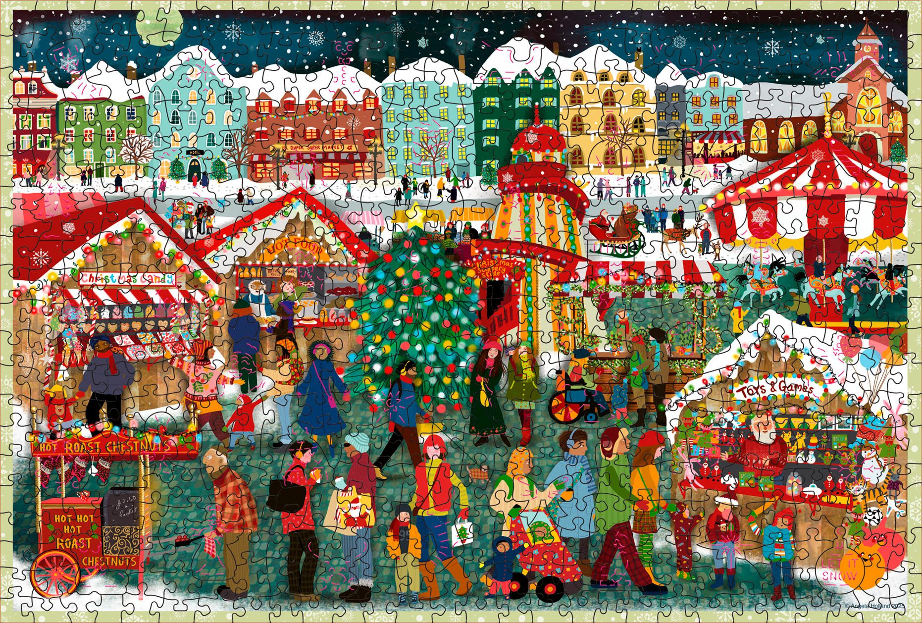 Ravensburger Puzzle Weihnachtsmarkt, 500 Puzzleteile, 500 XXL Teile, Made i günstig online kaufen