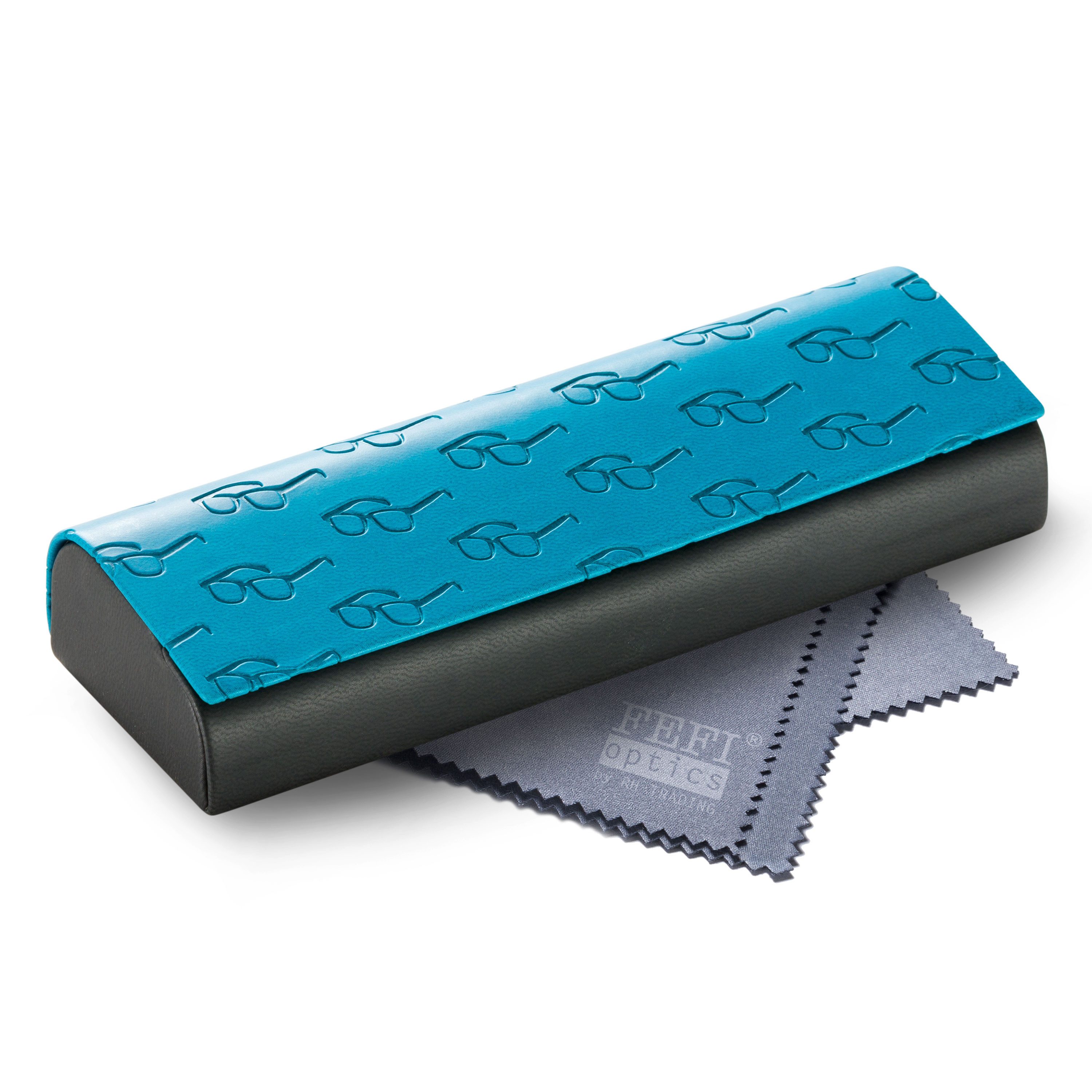 FEFI Brillenetui Zweifarbiges Hardcase Etui mit Magnetverschluss, inklusive Mikrofasertuch