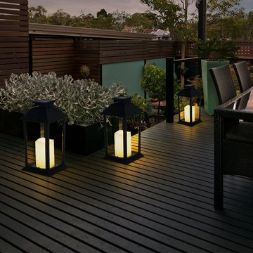 etc-shop LED Laterne, LED-Leuchtmittel fest verbaut, Warmweiß, Laterne Solar Außen Wetterfest LED Außenlaterne Solarleuchte Garten