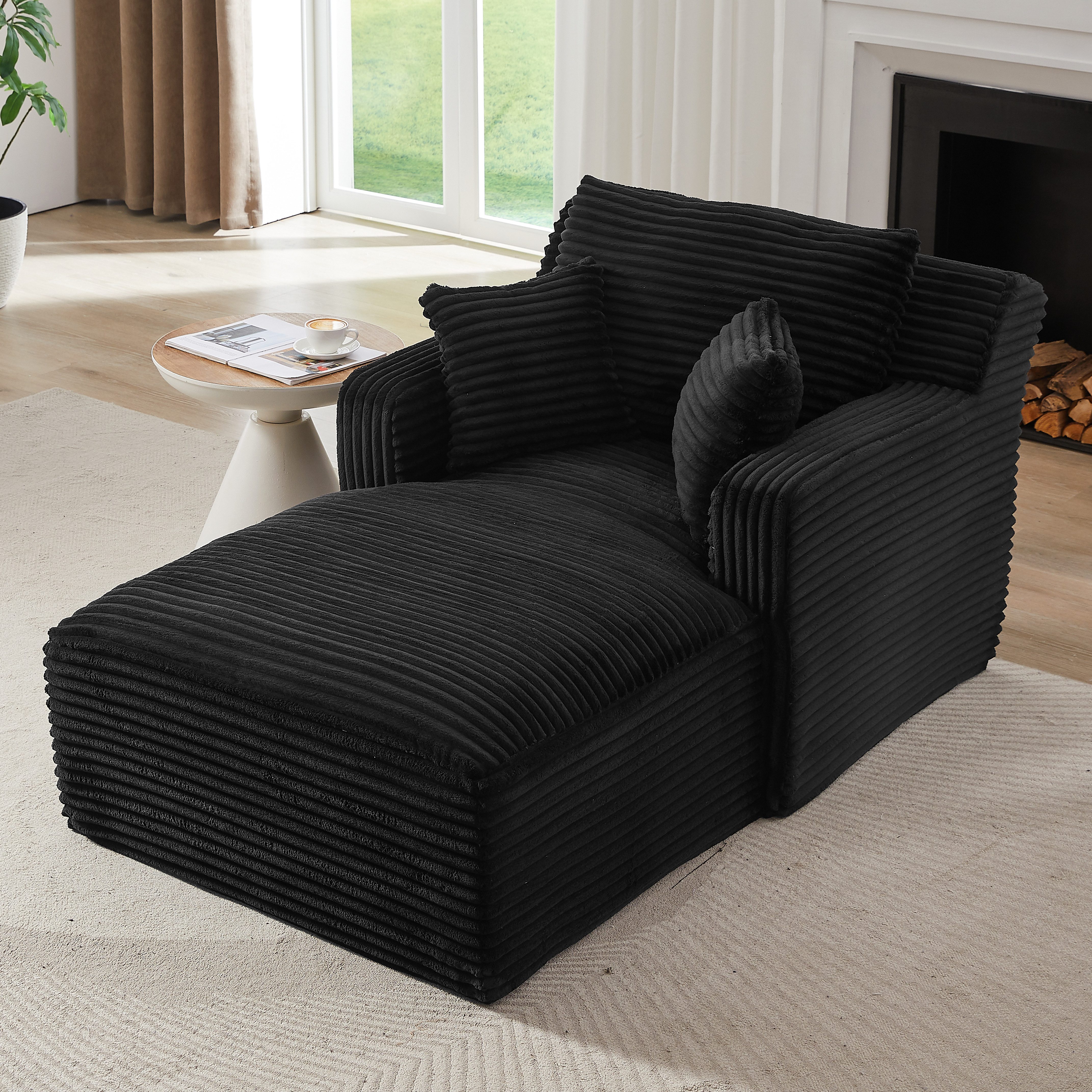 GLP Chaiselongue Bodensofa mit Schlaffunktion, Cord Chaiselongue Relaxsessel Schlafsofa ohne Montage