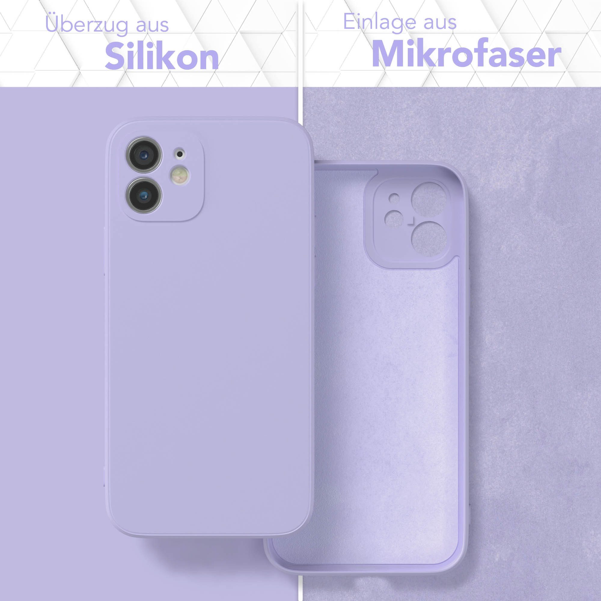 EAZY CASE Handyhülle für Apple iPhone 12 Hülle Silikon 6,1 Zoll, Silikonhülle stoßfest Smart Slimcover Case Dünn Blau Lila