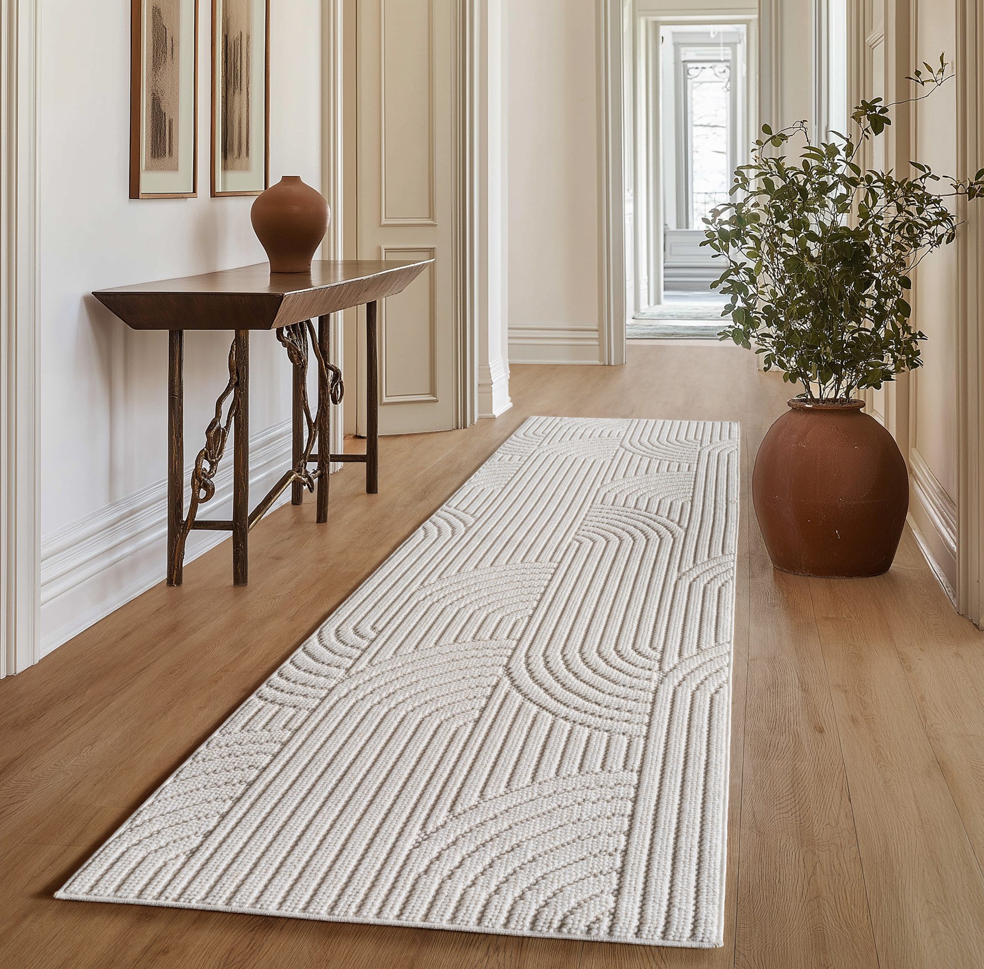 SIMPEX24 Designteppich Einfarbig Boucle Loop, Rechteckig, Höhe: 7 mm, Teppich Wohnzimmer, Schlafzimmer, Gästezimmer