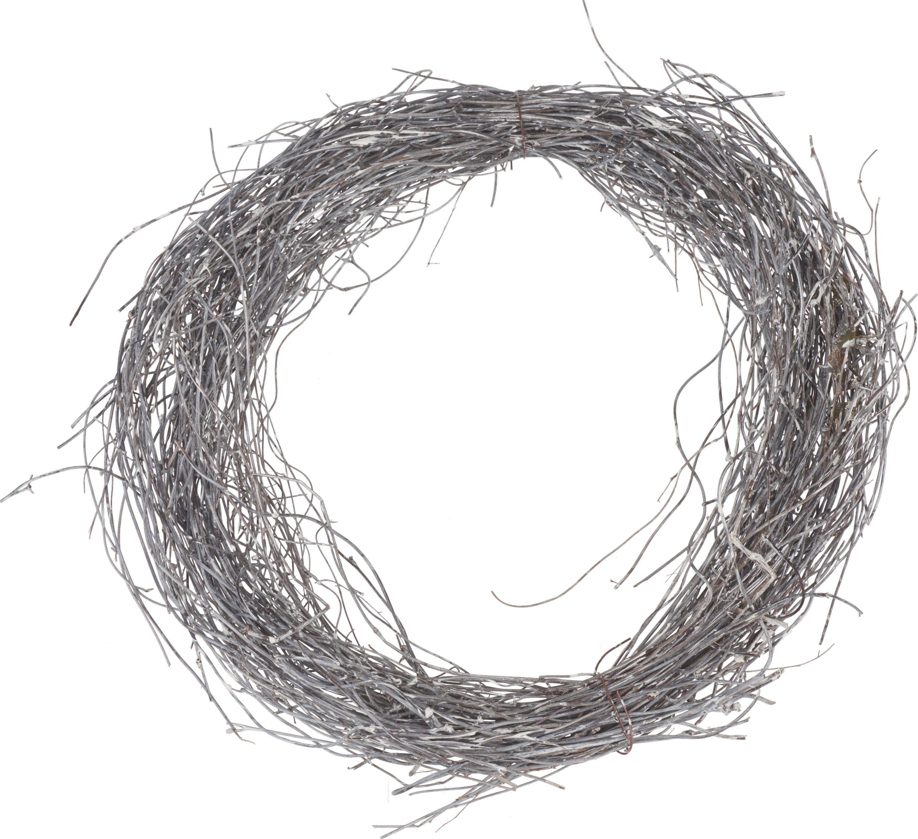 Bastelkranz Reben-Kranz Weiß gewaschen, fein, 25cm
