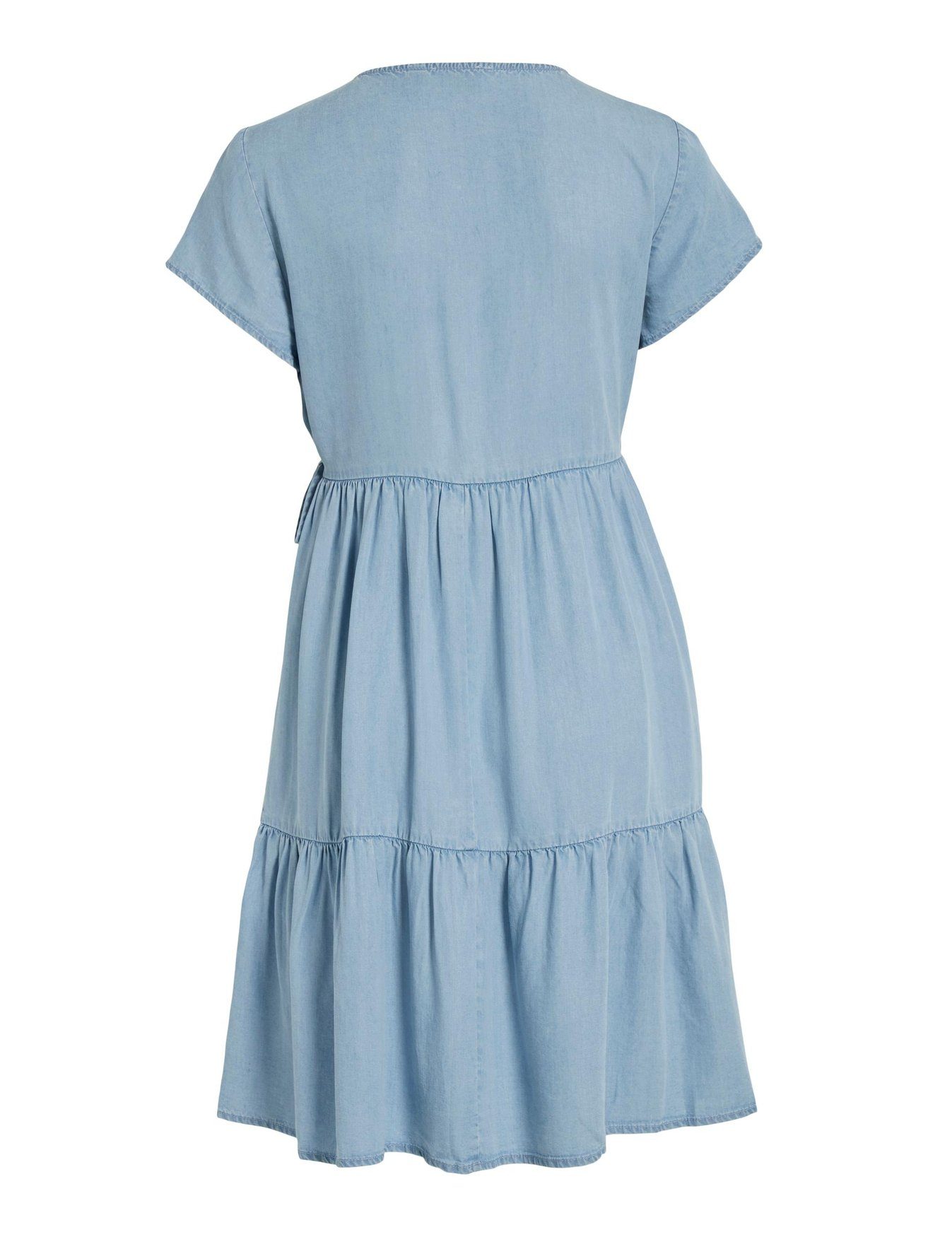 Blusen Kurzarm Hellblau Mini (lang) in Vila 5734 Dress Wickelkleid ONLCARLY Shirtkleid