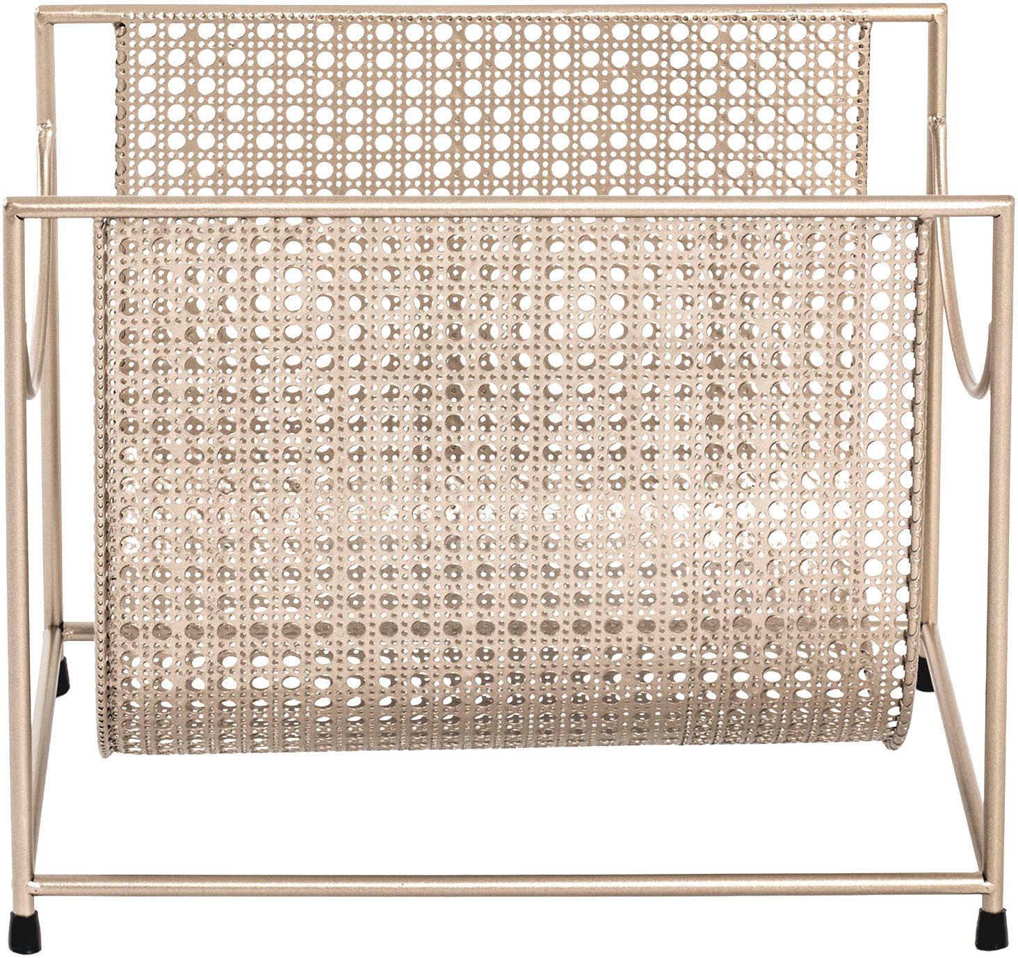 HAKU Zeitungsständer Zeitschriftenhalter, Zeitschriftenständer, rechteckig - aus Metall Gold - B/T/H 37/22/30 cm. € 45,39