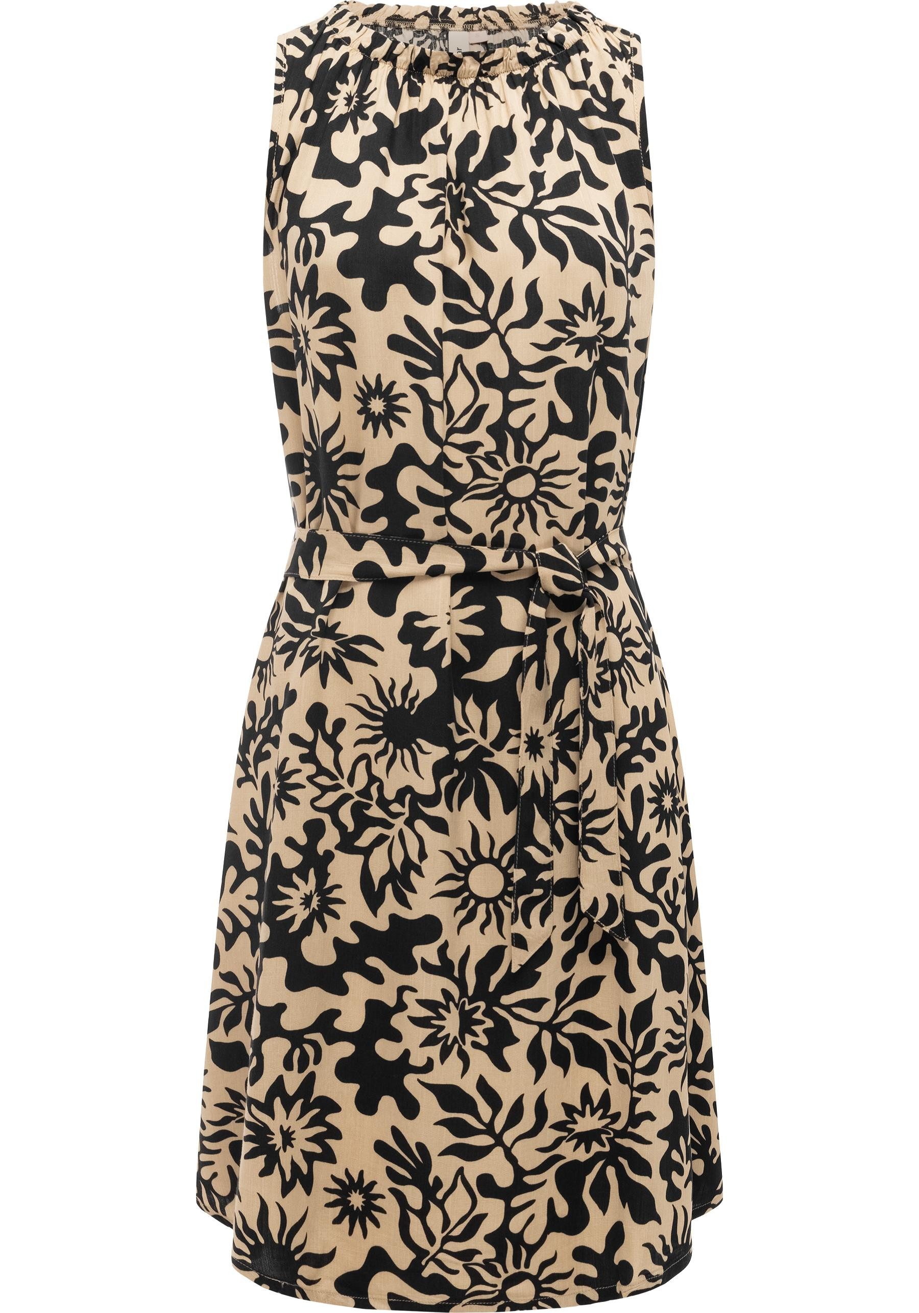 Ragwear Strandkleid Isalie Print Leichtes Sommerkleid mit Rüschenkragen