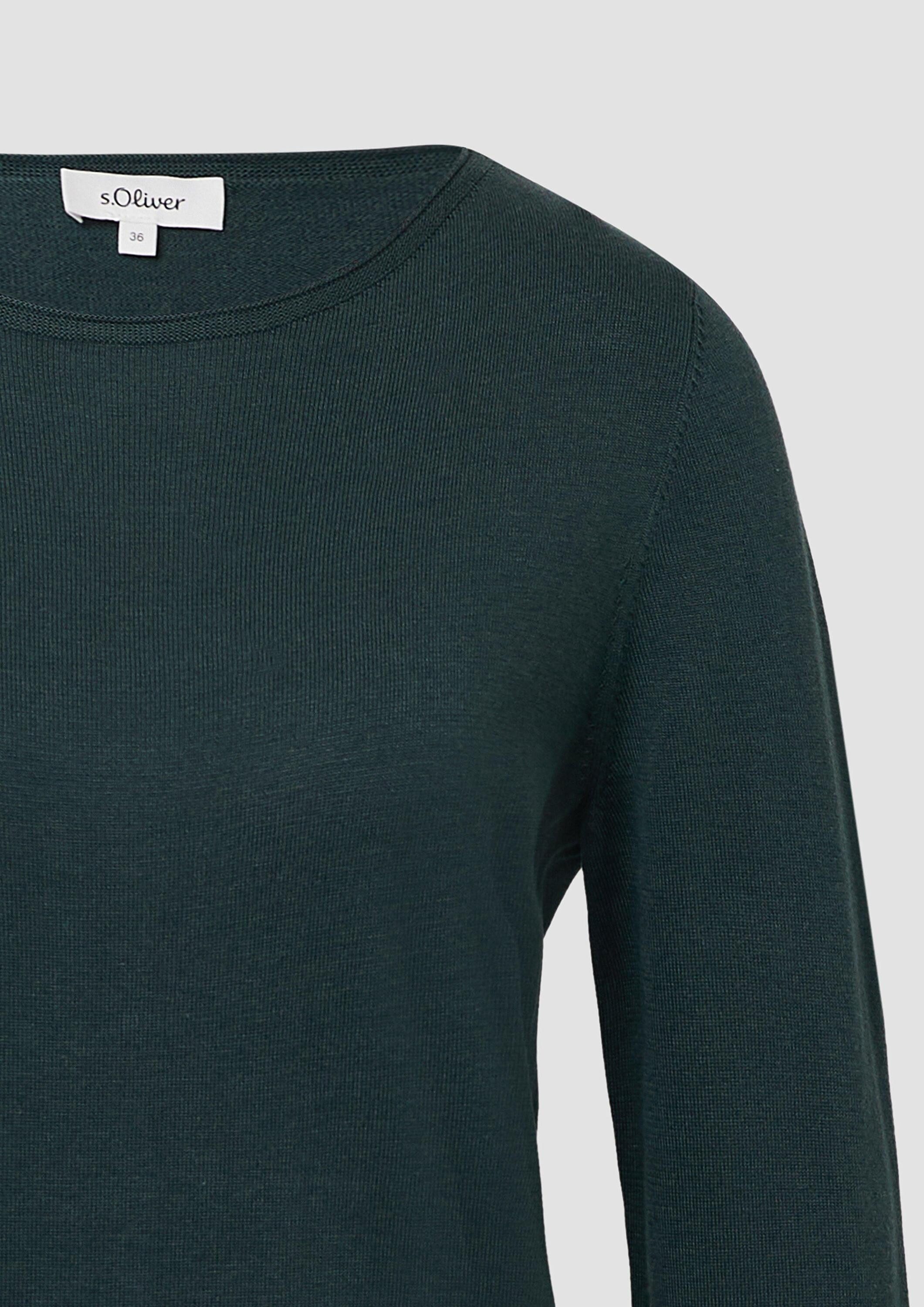 s.Oliver Longpullover Strickpullover Weicher Feinstrickpullover mit Rollkanten
