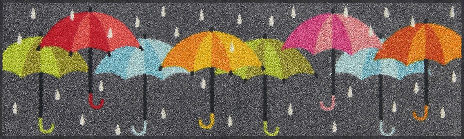 Salonloewe Fußmatte Salonloewe RAIN DANCE Fußmatte Wohnmatte 30 x 100 cm, Rechteckig, Höhe: 7 mm, In- und Outdoor, waschbar bei 40° Grad und trocknergeeignet