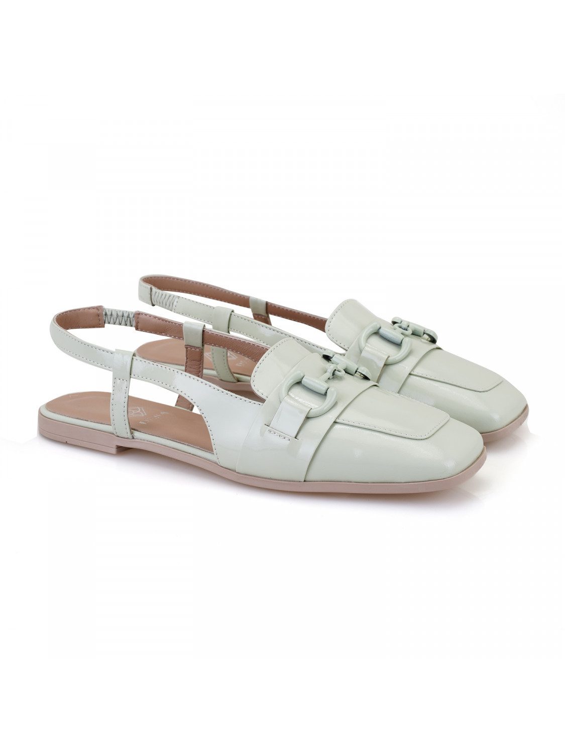 Desa Damen-Ballerinas aus Lackleder mit Fersenriemen – Synthetiksohle Balle günstig online kaufen