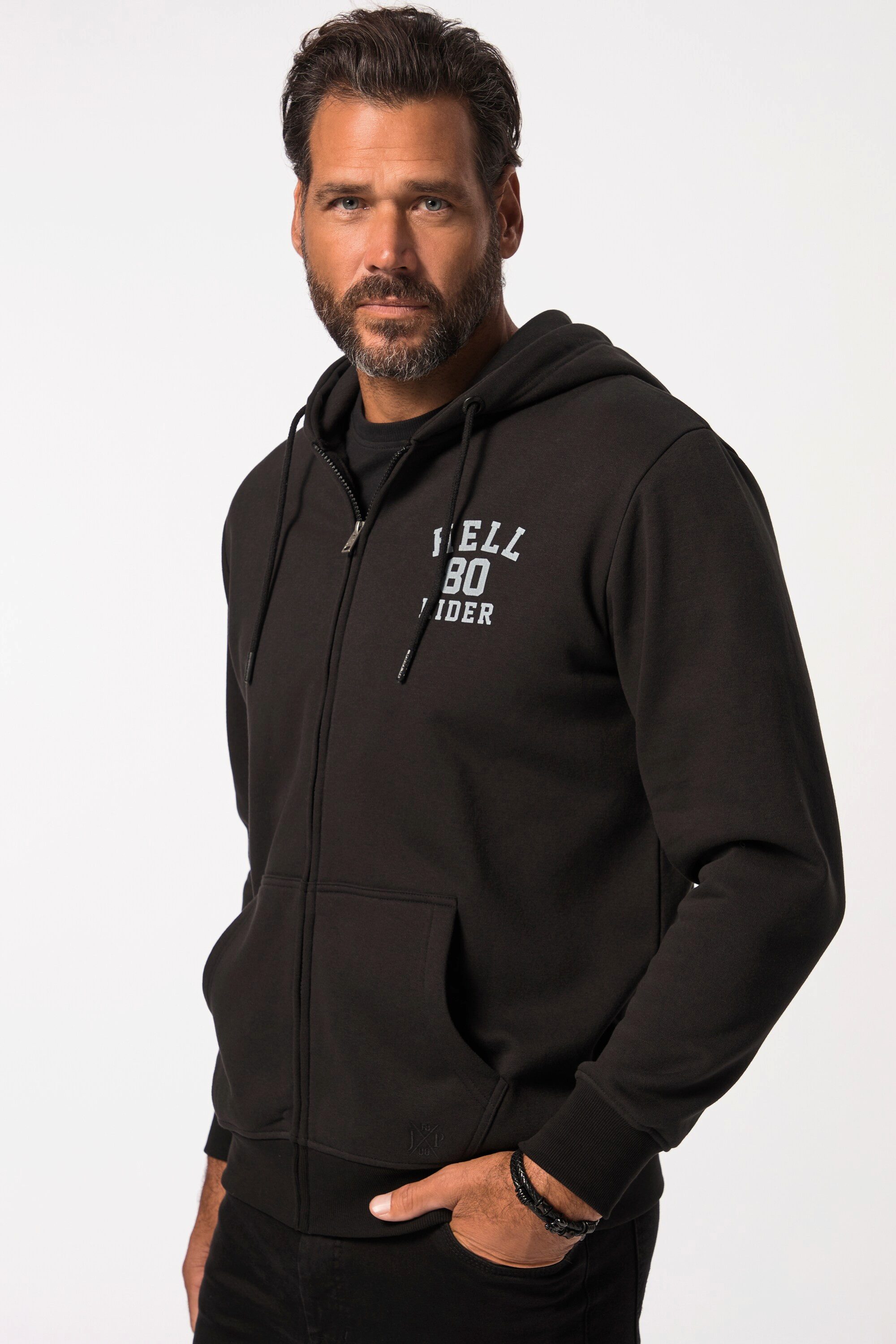 Fleecejacke Hoodie-Jacke Sweat Prints Kapuze