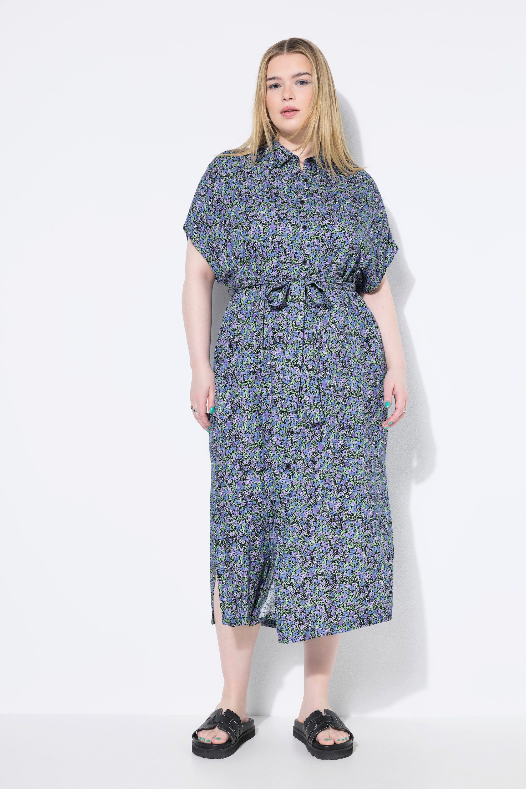 Studio Untold Hemdblusenkleid Maxikleid Hemdblusenkleid Flower-Print günstig online kaufen