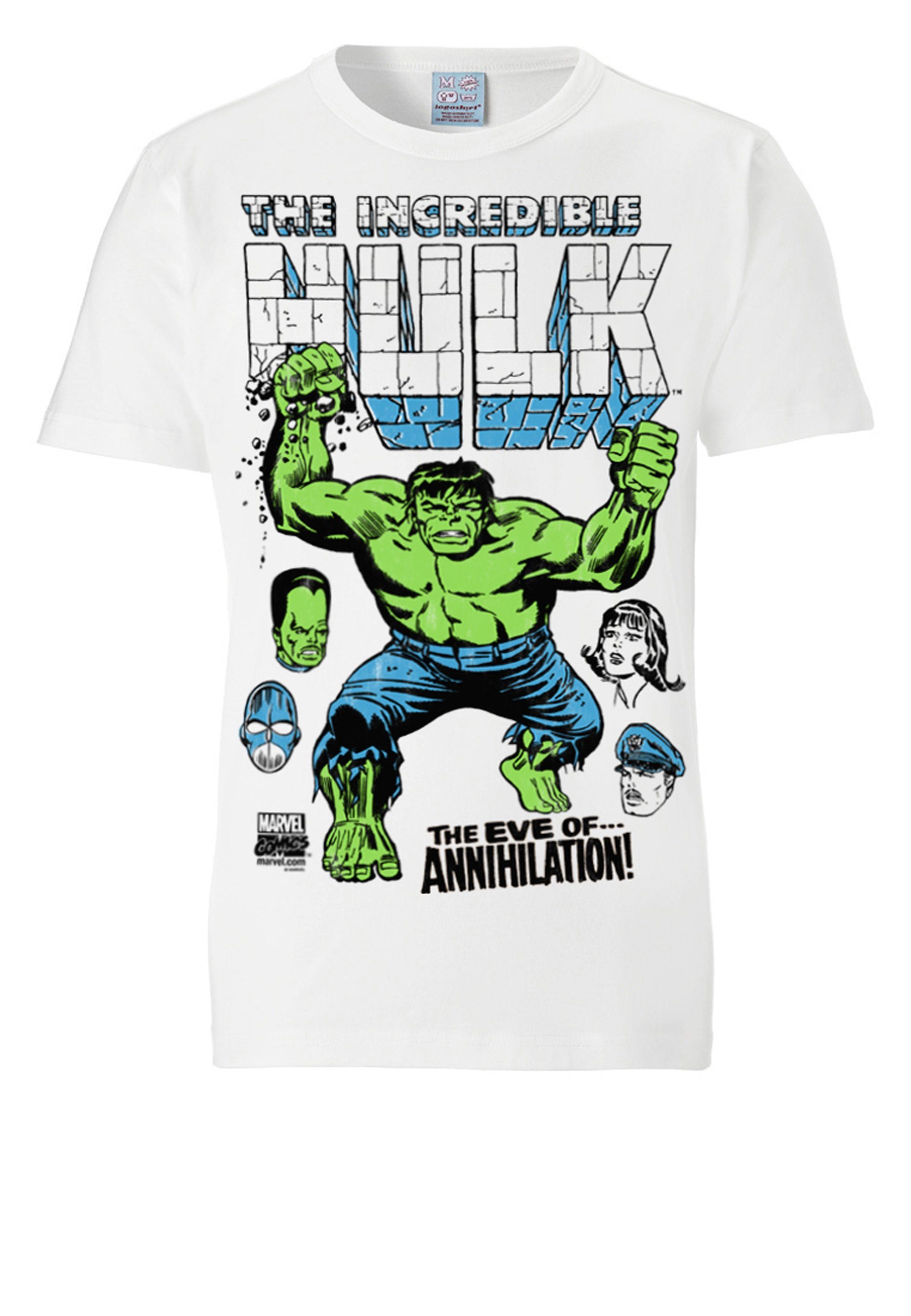 T-Shirt coolem Marvel mit LOGOSHIRT Hulk Frontprint -